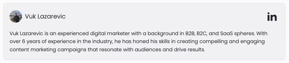 AEO optimized bio