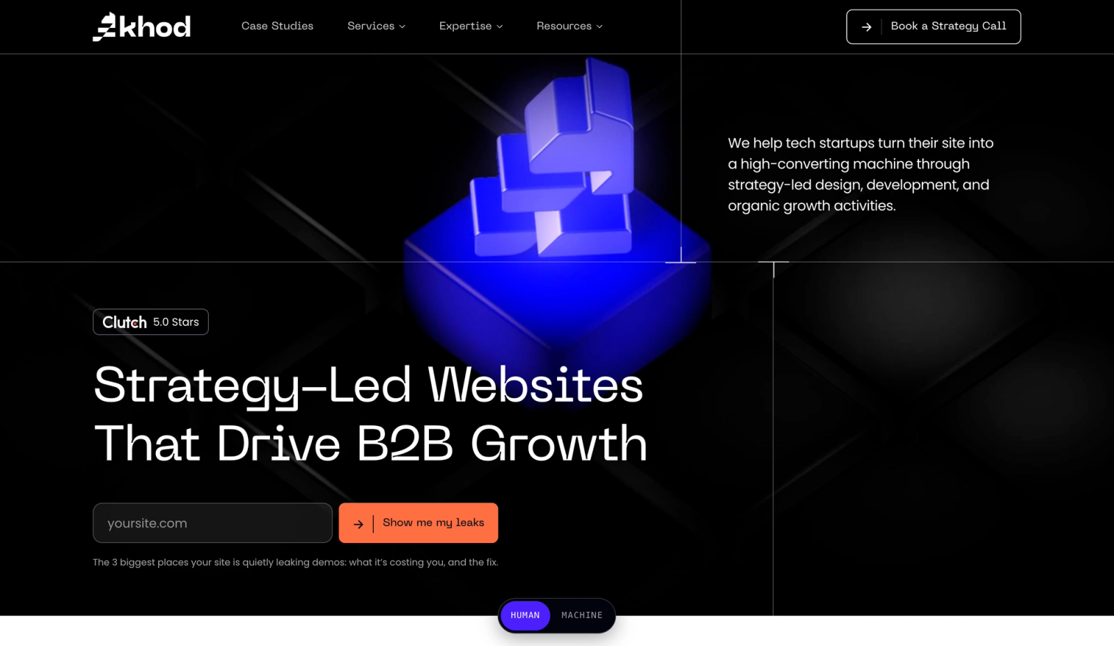 Khod homepage: Strategy-Led Websites That Drive B2B Growth