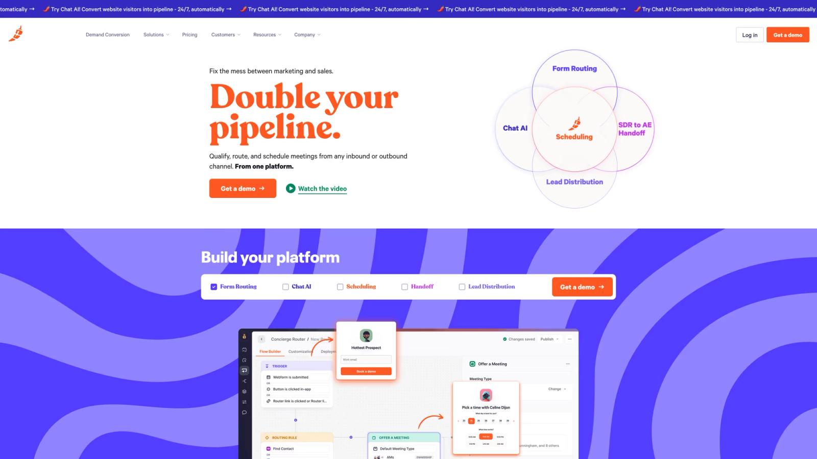 B2B website example #2: Chili Piper