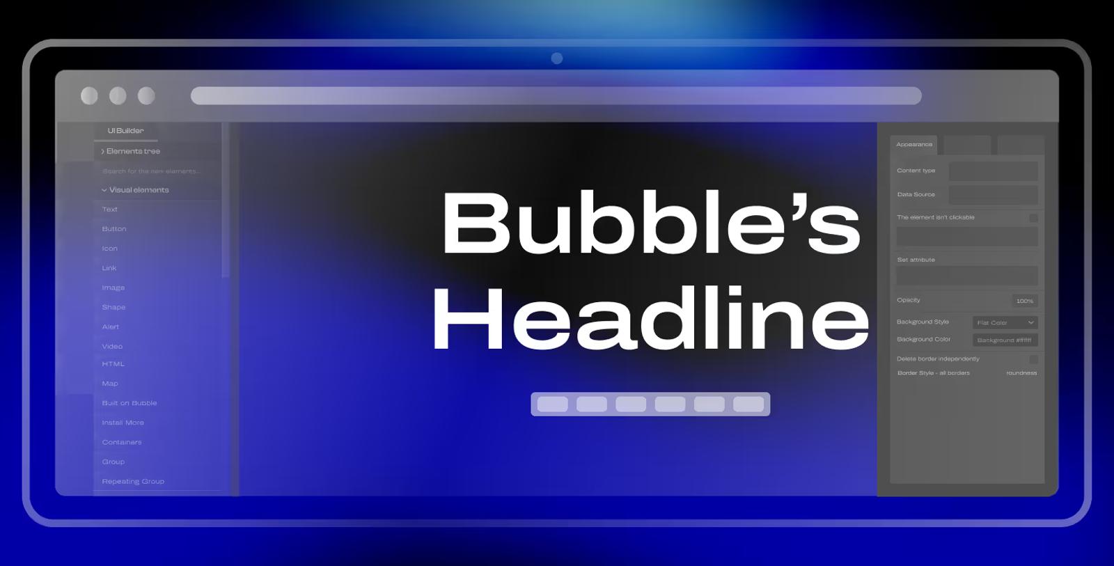 The Bubble.io app-building interface