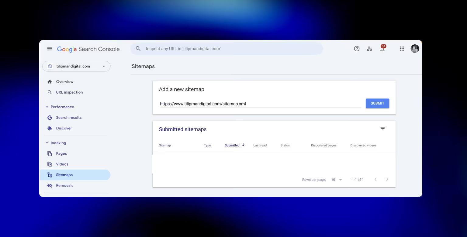 Submitting Webflow sitemap to Google Search Console