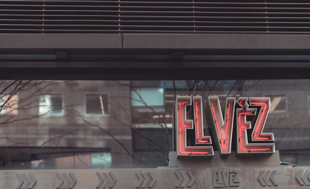 red and white UNK led signage