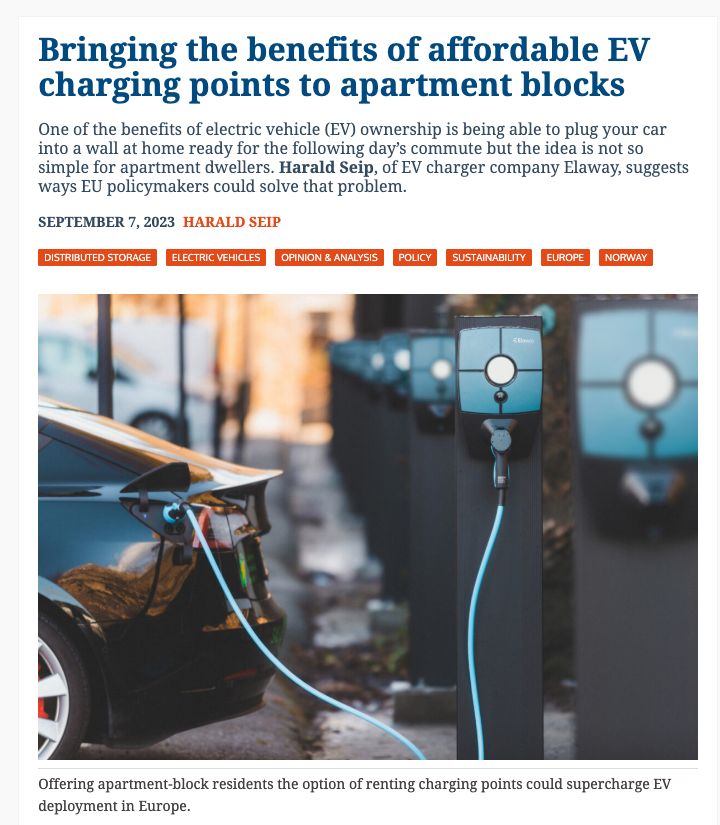 Bringing the benefits of affordable EV charging points to apartment blocks