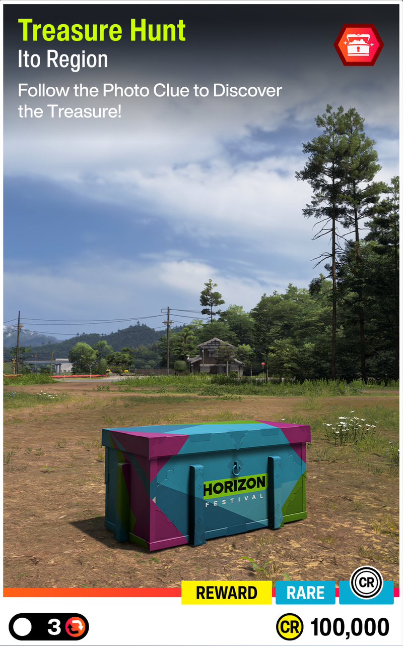Ito Region Treasure Hunt to earn 100,000 CR