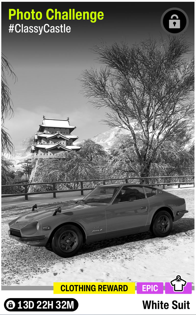 Photo Challenge to earn the Epic White Suit Clothing Reward