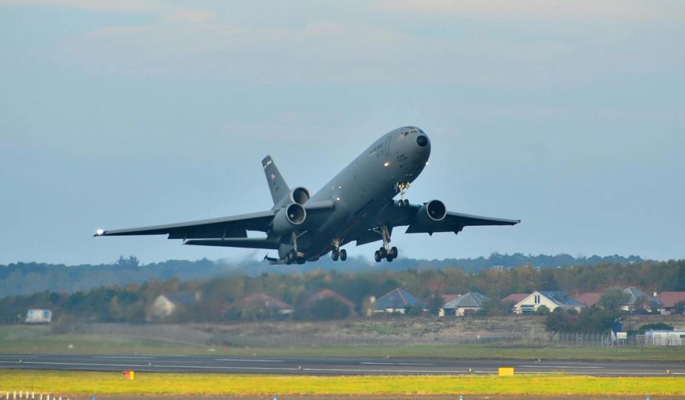 Military Cargo Airplane is taking off