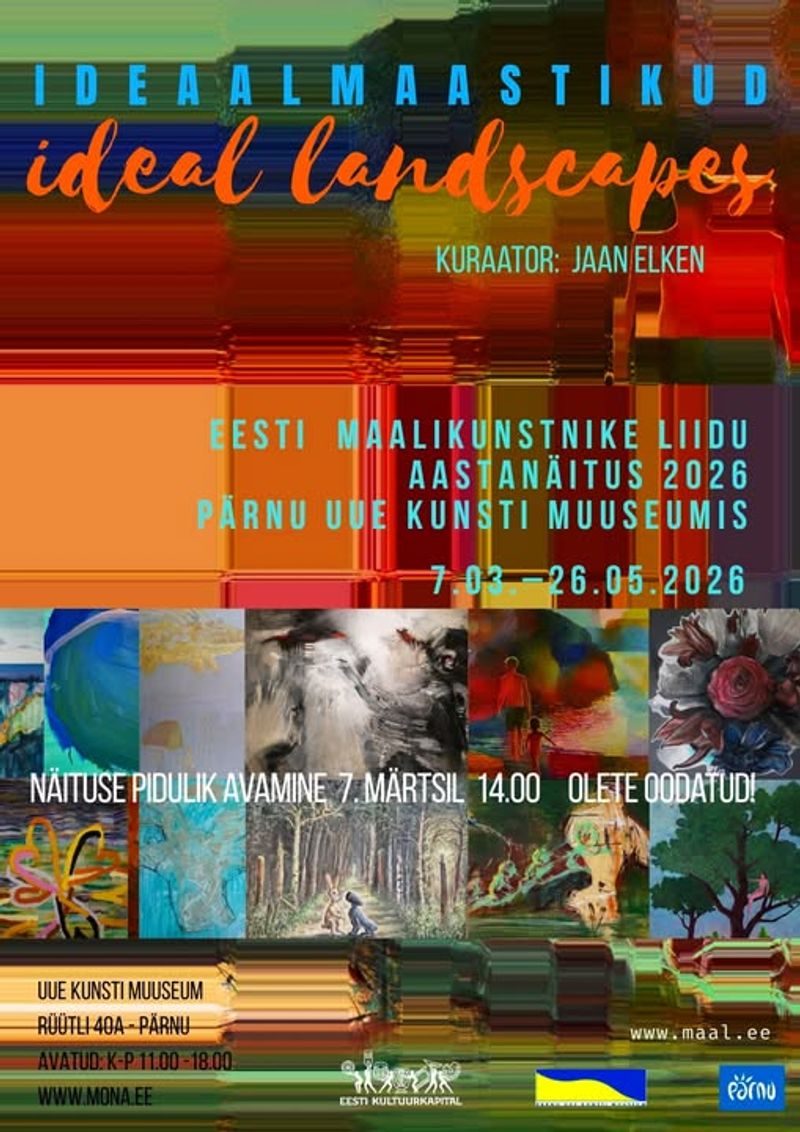 Näituse "Ideaalmaastikud" plakat