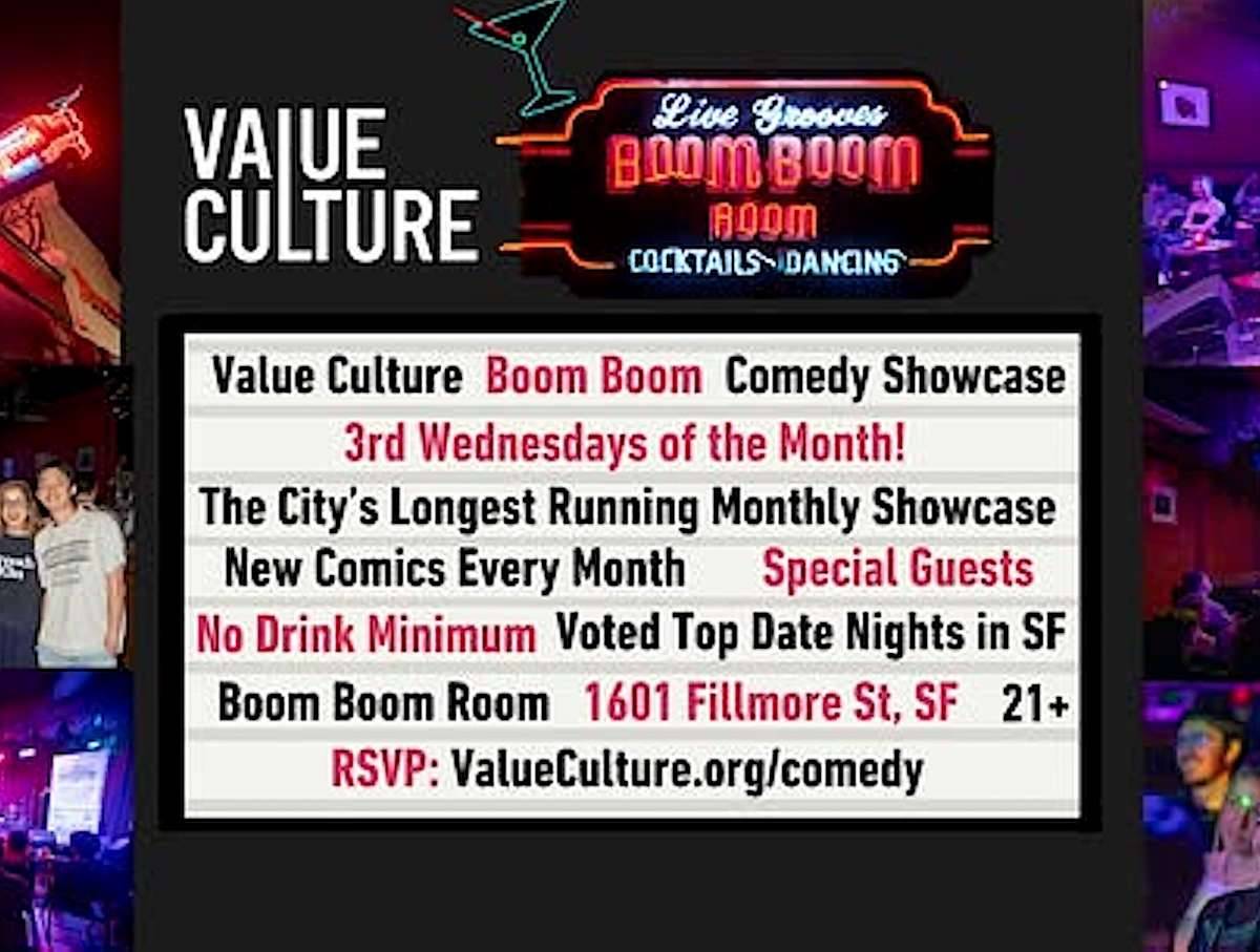 BOOM BOOM’ s COMEDY SHOWCASE (No Cover Charge!)