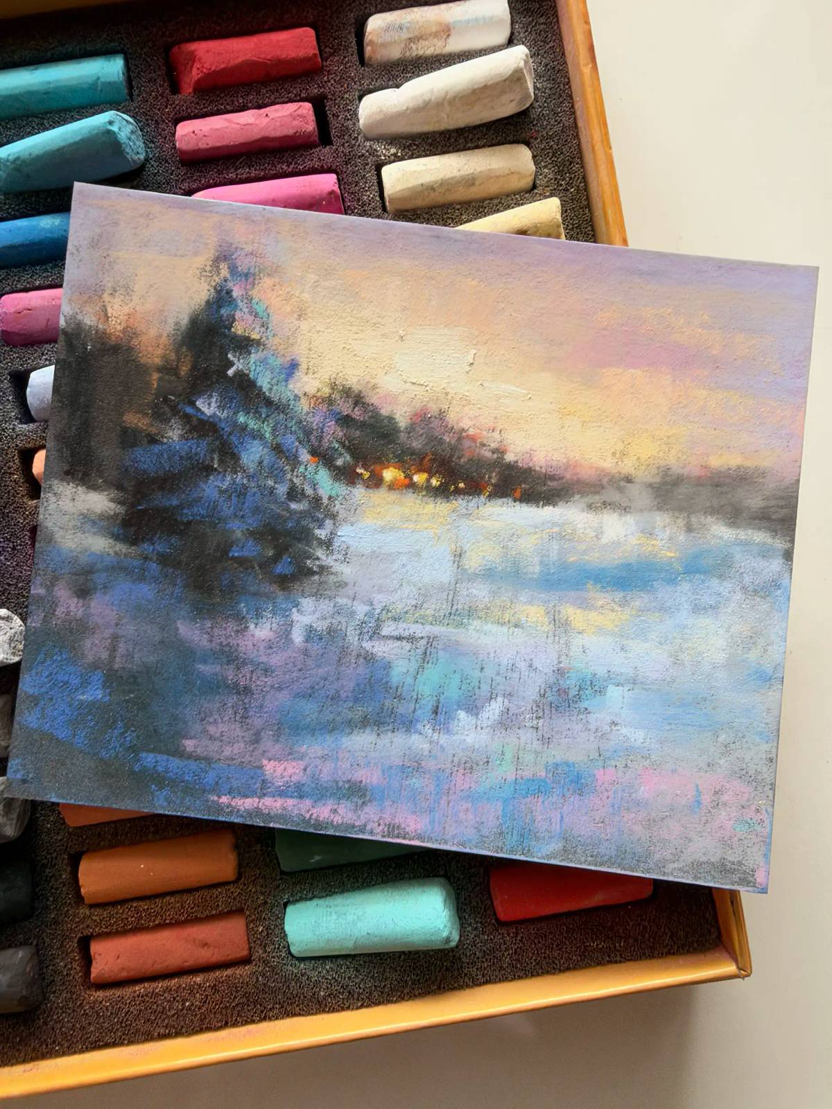 Winter Landscape in Soft Pastels