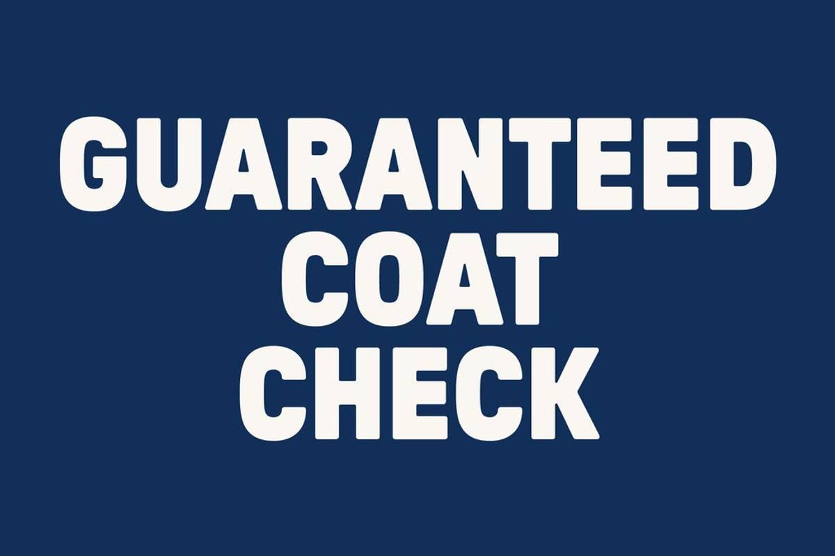 COAT CHECK - MEDIUM BUILD - NOT A CONCERT TICKET