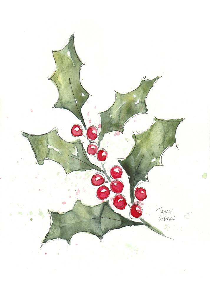 Holiday Watercolor Wall Art