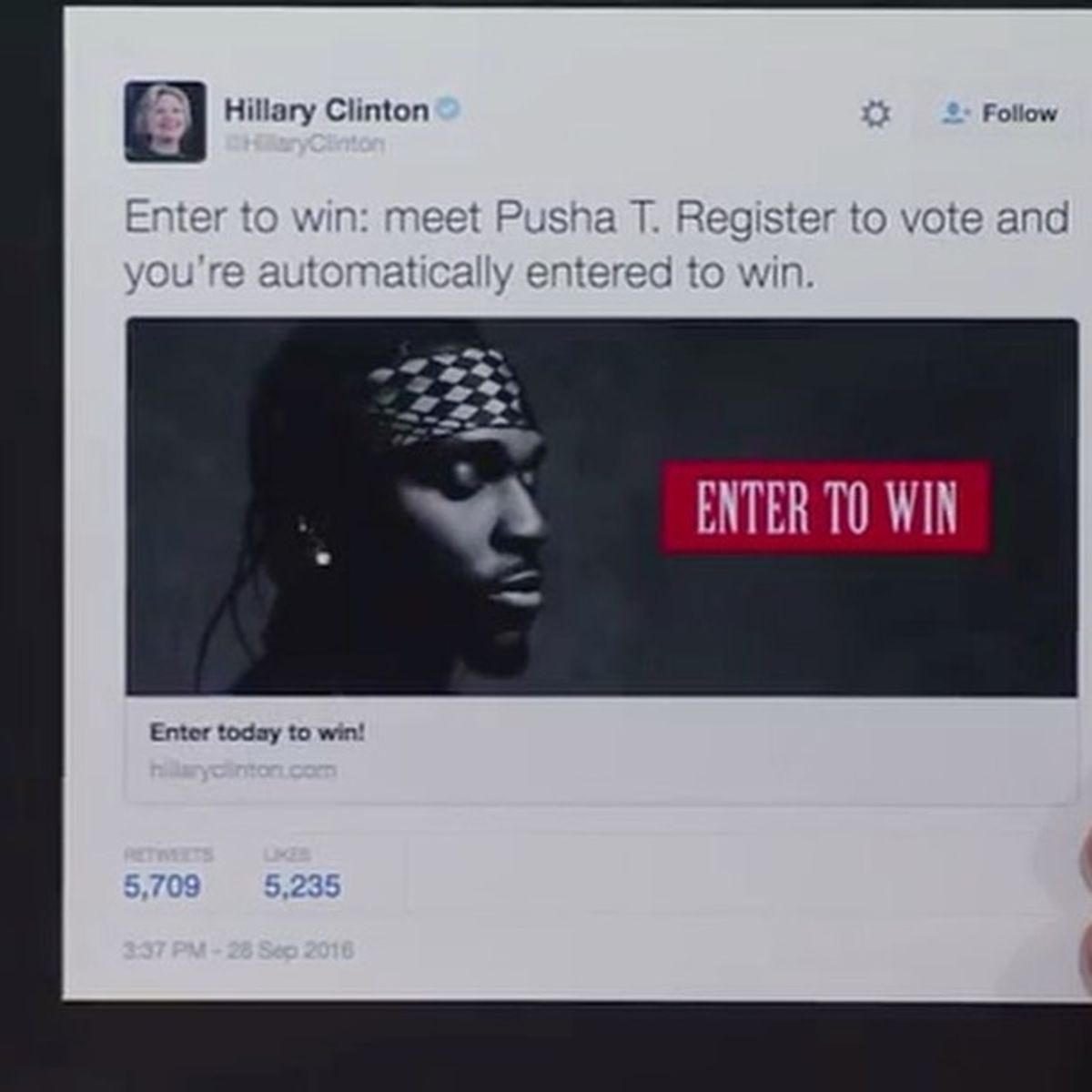 Honorable Mention thanks @KingPush! Team @HillaryClinton