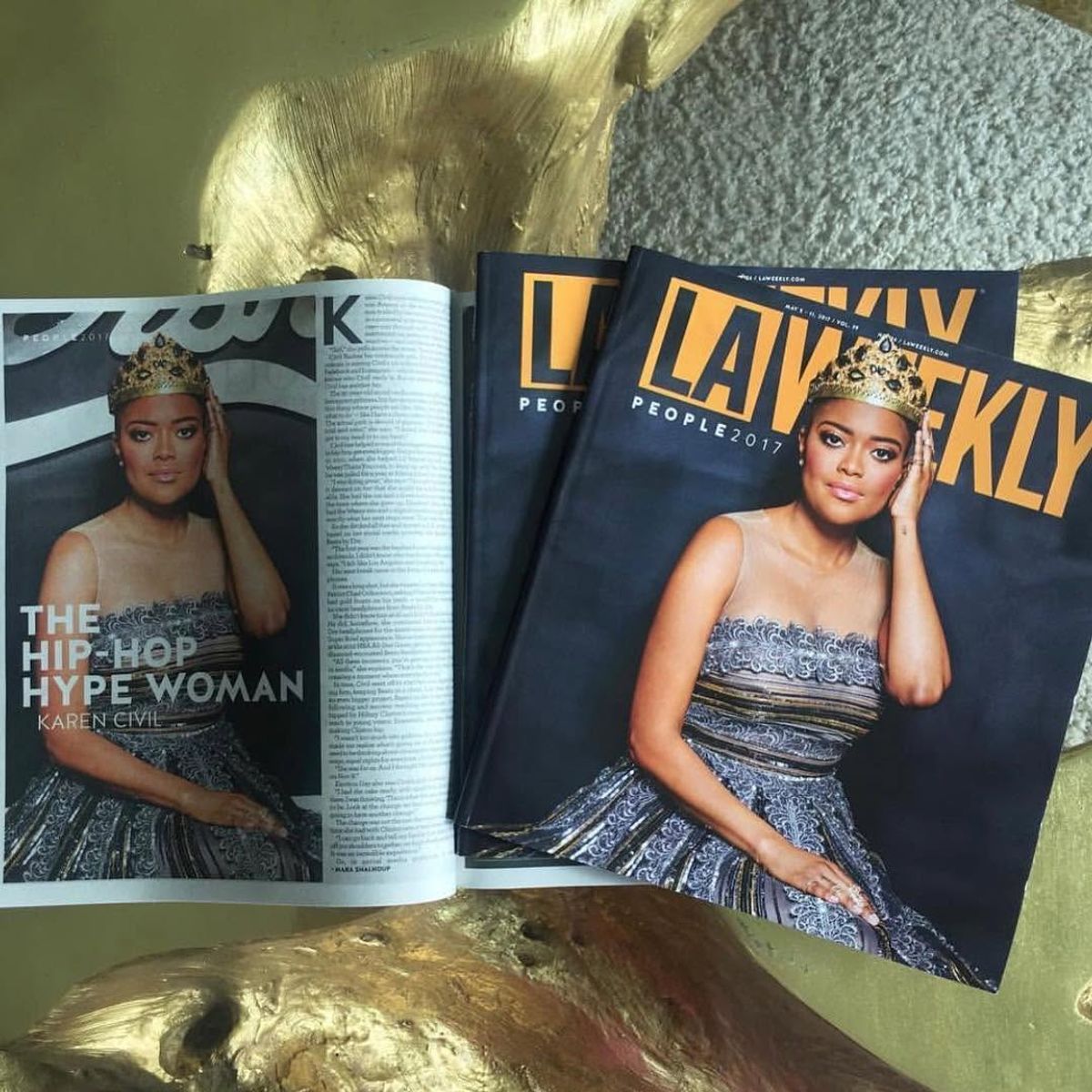 A Jersey girl gracing one of the final covers of LA Weekly.. a reminder to never let your crown slip..