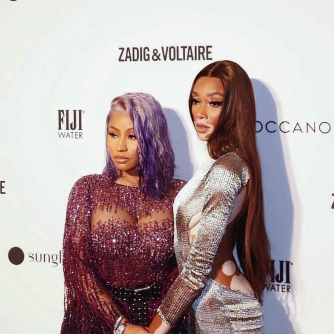 Nicki Minaj Surprises Winnie Harlow at Fashion Media Awards