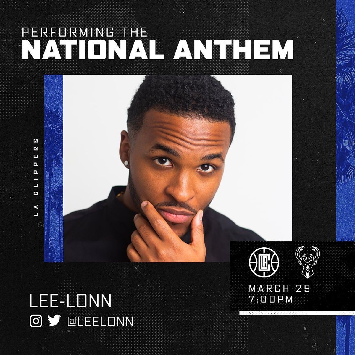 Leelonn Performs National Anthem at LA Clippers Game, Live in Fanzone