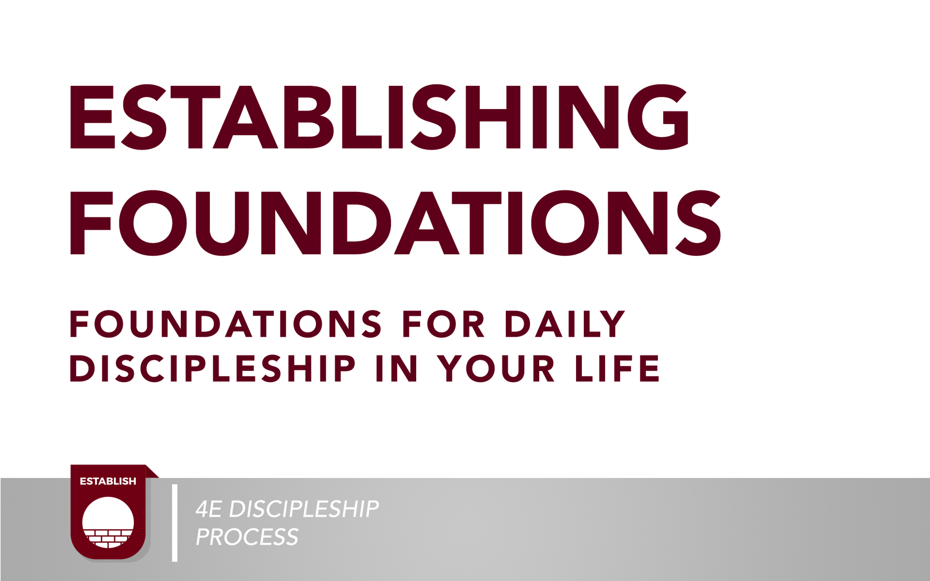 Establishing Foundations (PVD)