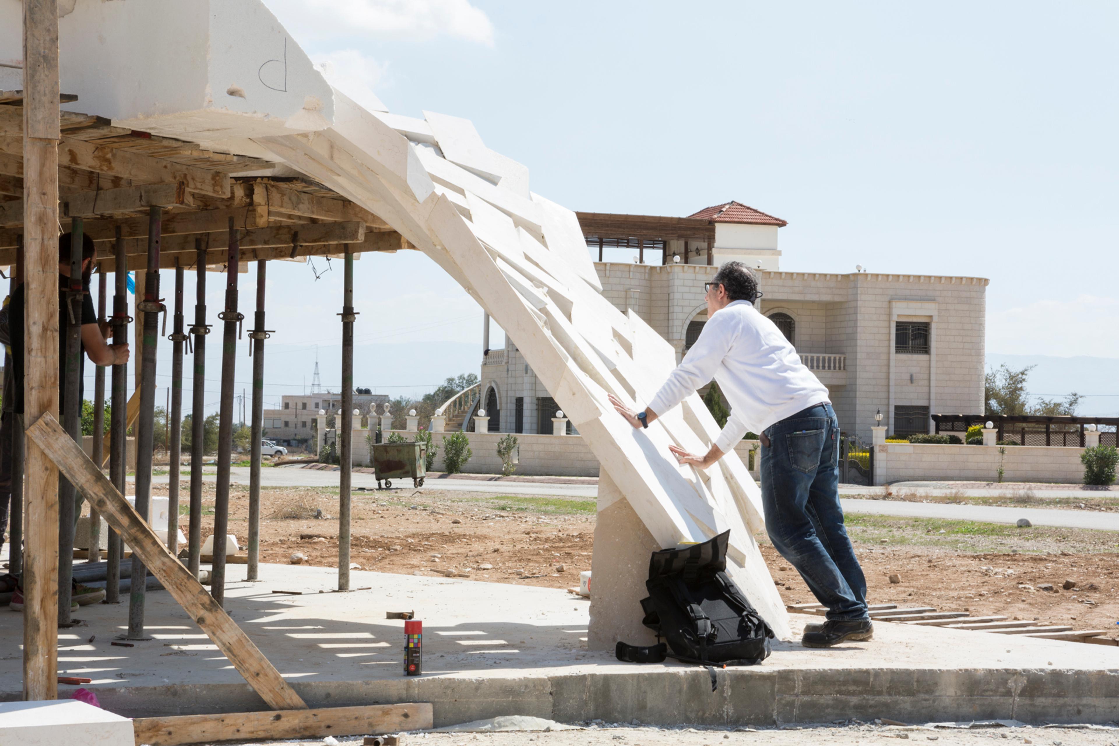 During mounting of first prototype in Jericho with Maurizio Brocato