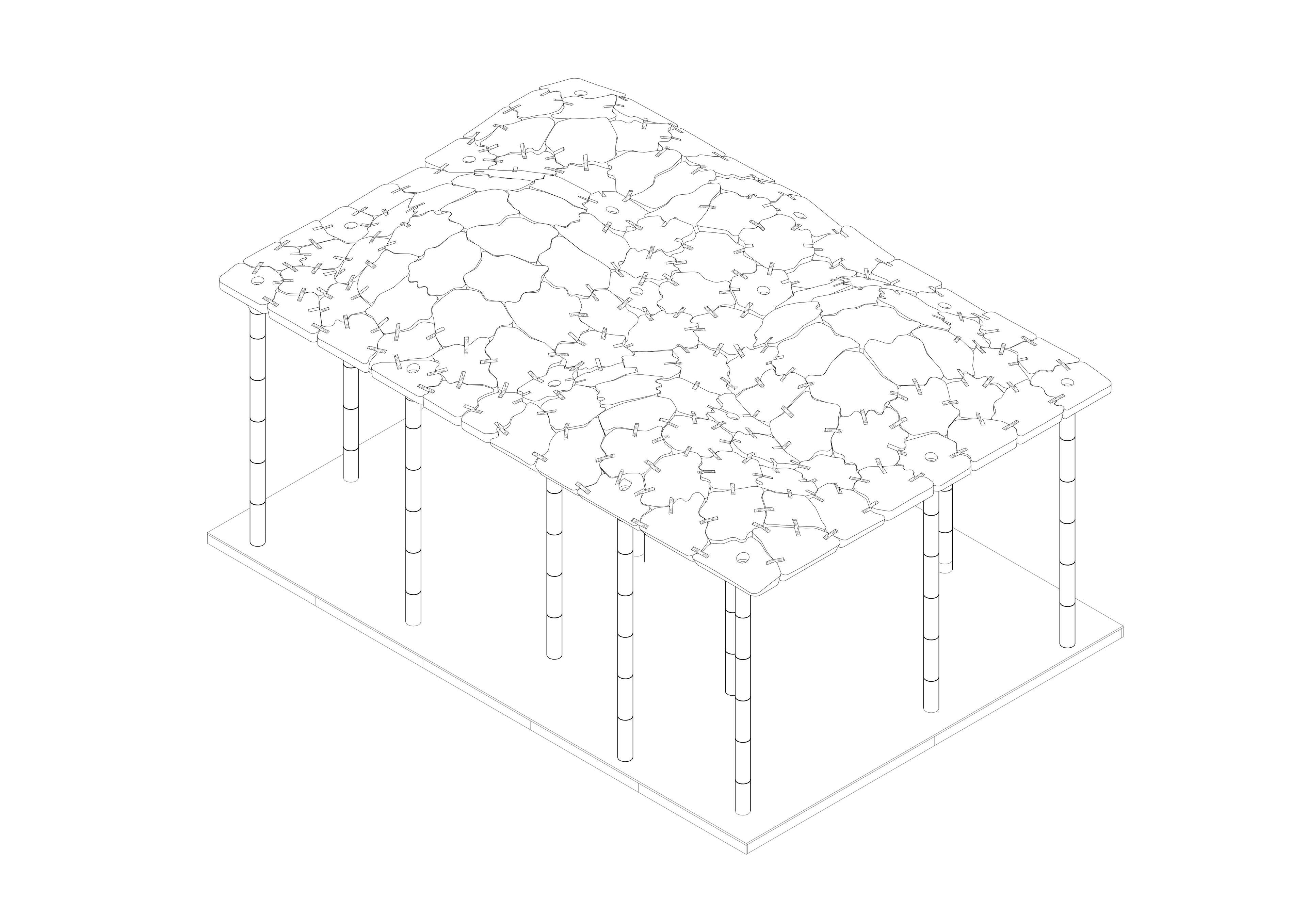 Axonometry drawing of structure