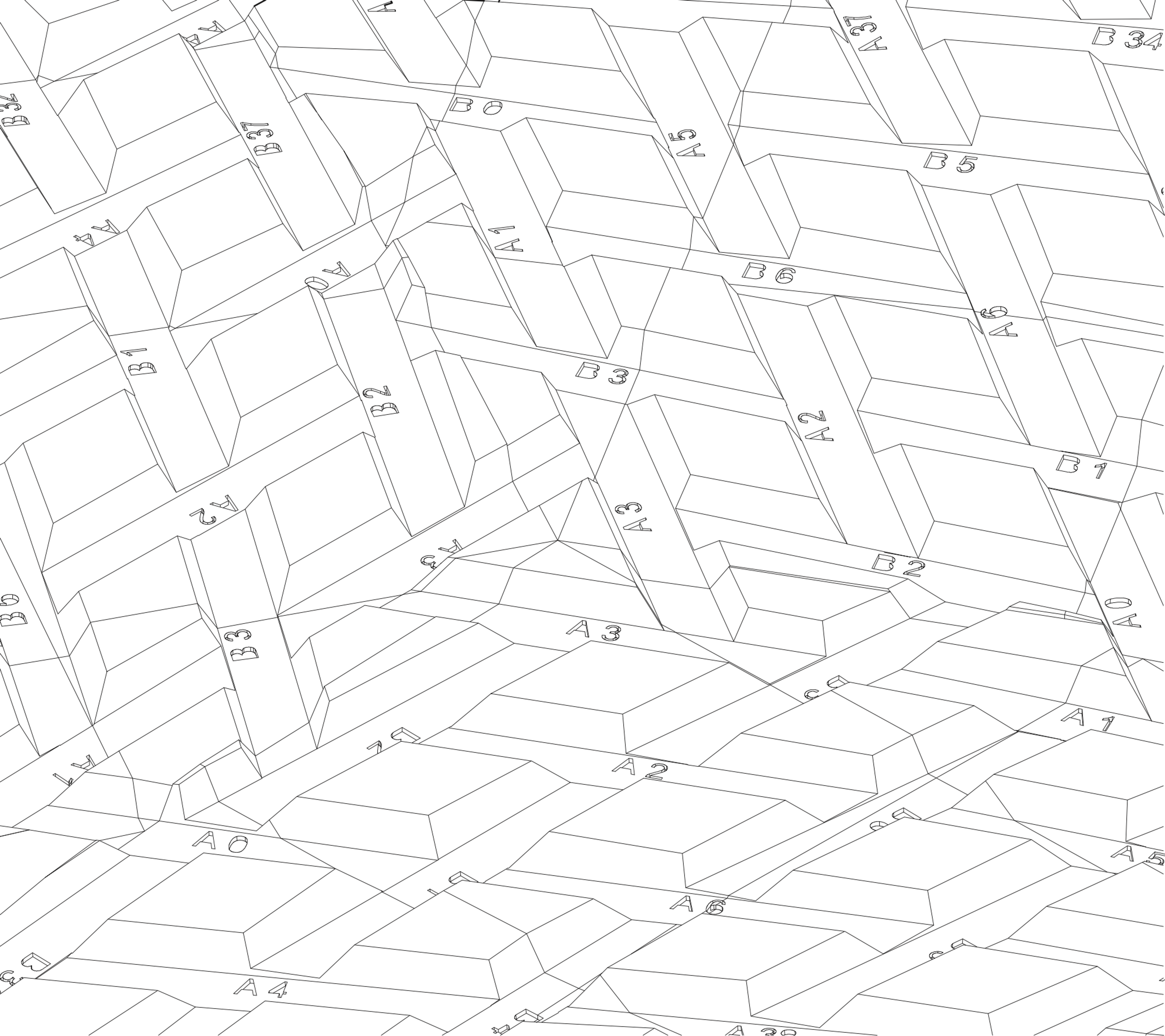 Digital drawing of sterotomy axonometry