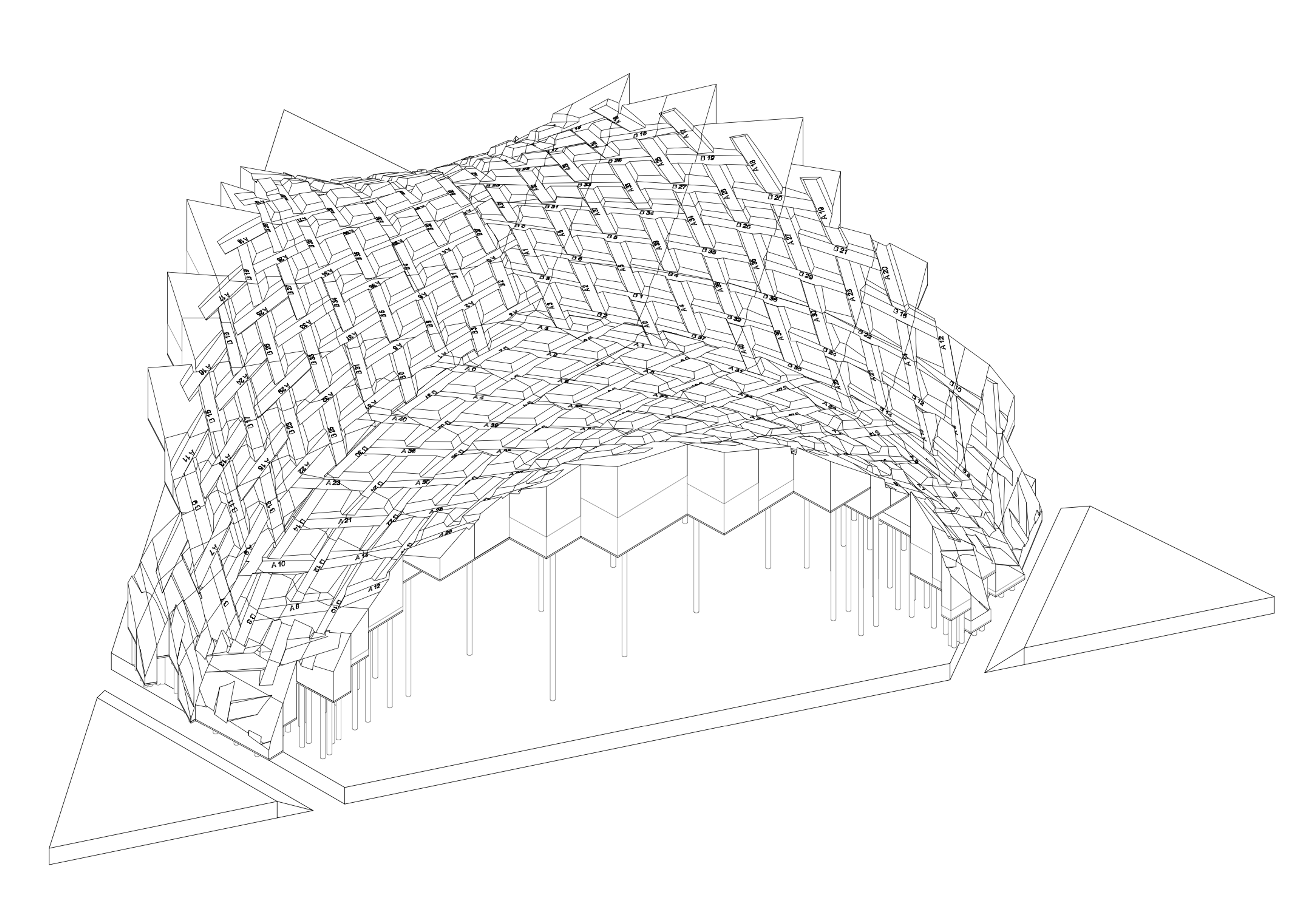 Digital drawing of axonometry