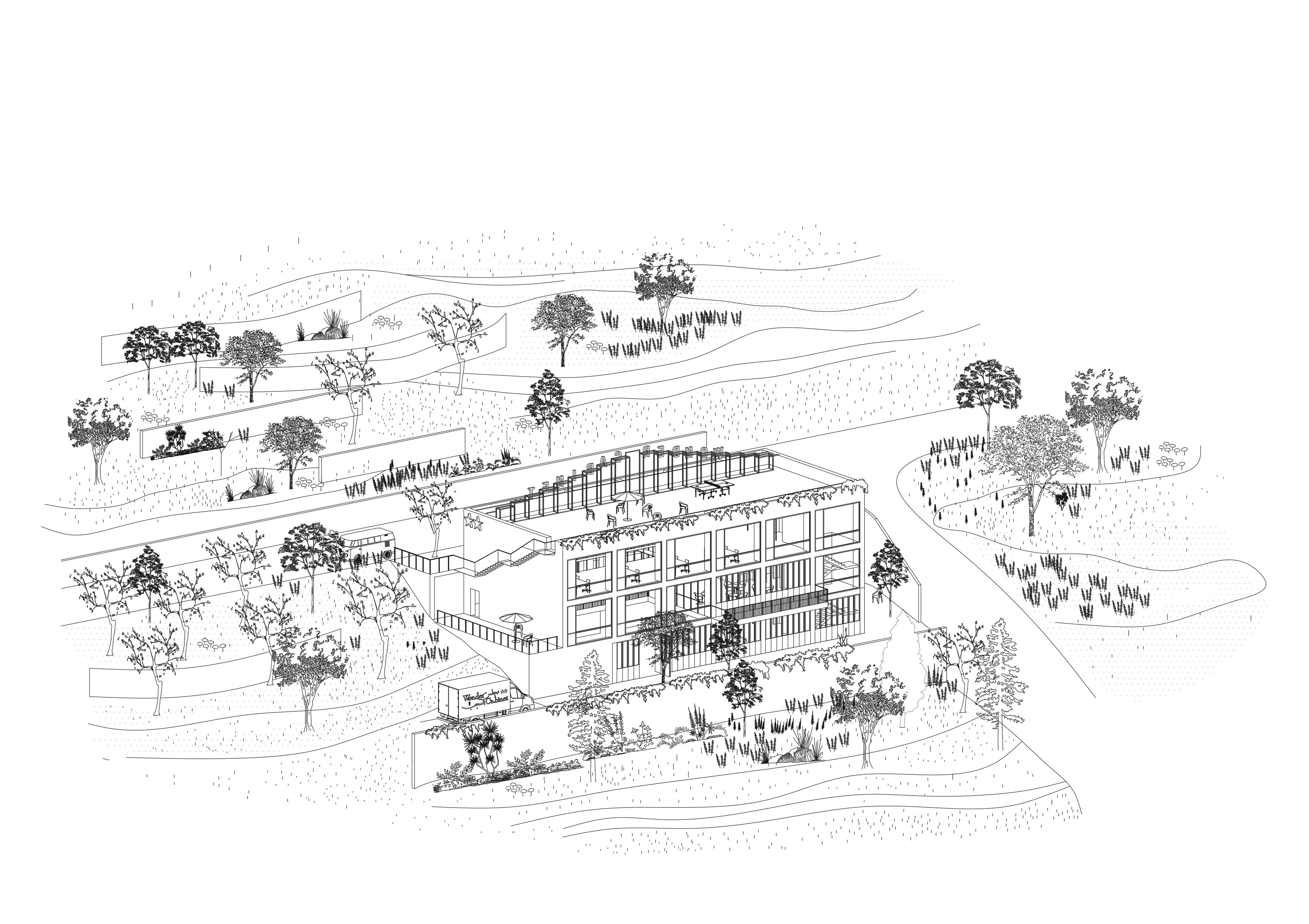 Axonometry of building