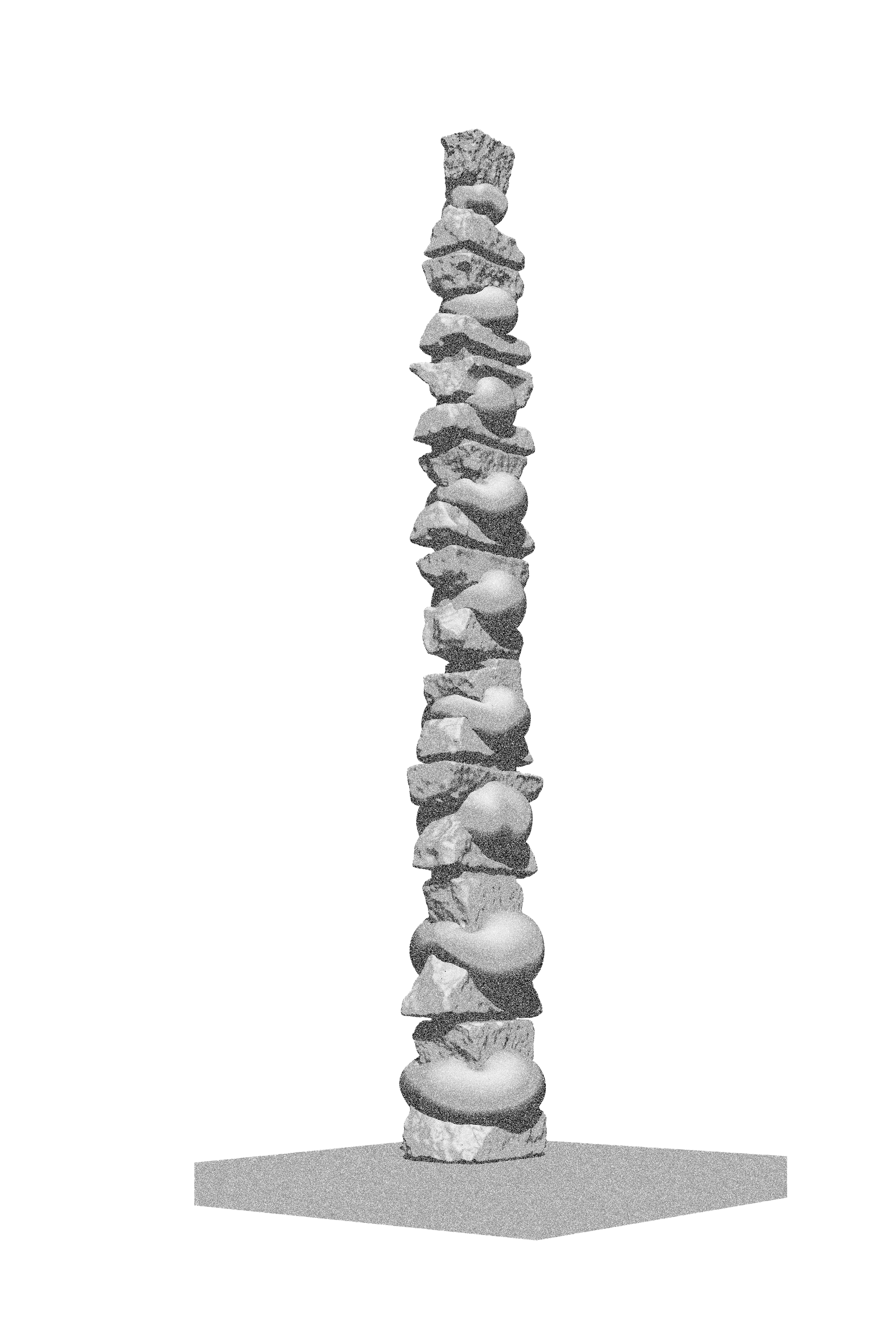 Perspective drawing of Amoud installation