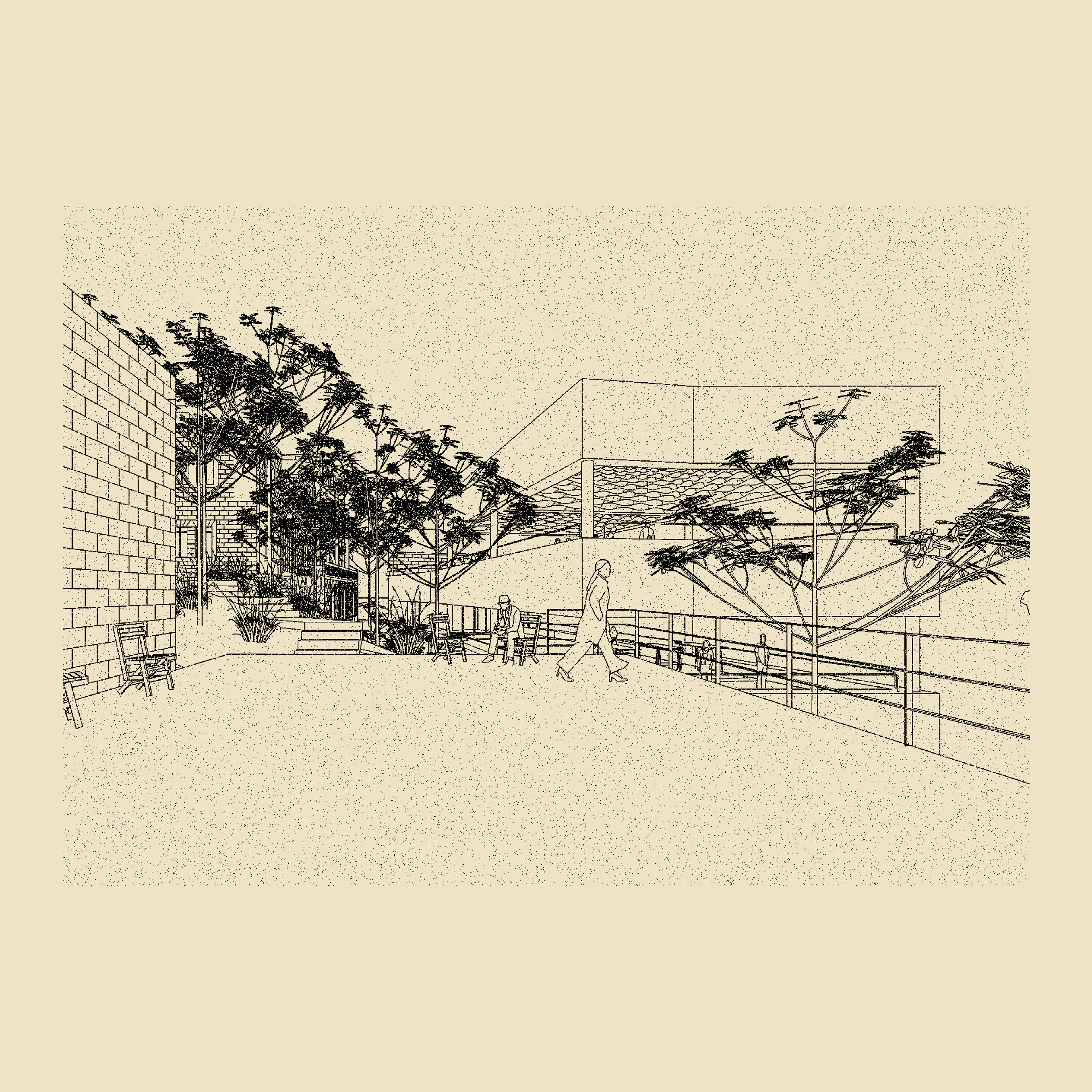 Drawing of outdoor space of MMAG building