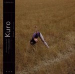Image is album artwork showing a woman in a field doing stretching exercises