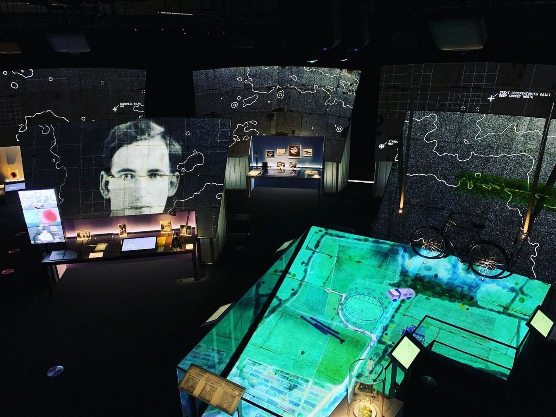 Images shows interior of Jodrell Bank's First Light Pavilion. Soundscape and soundtracks by Coda to Coda