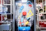 One of 5 audio visual pieces for the Nike Yo Hood space, showing trainers floating out of a box, with sound design by Coda to Coda
