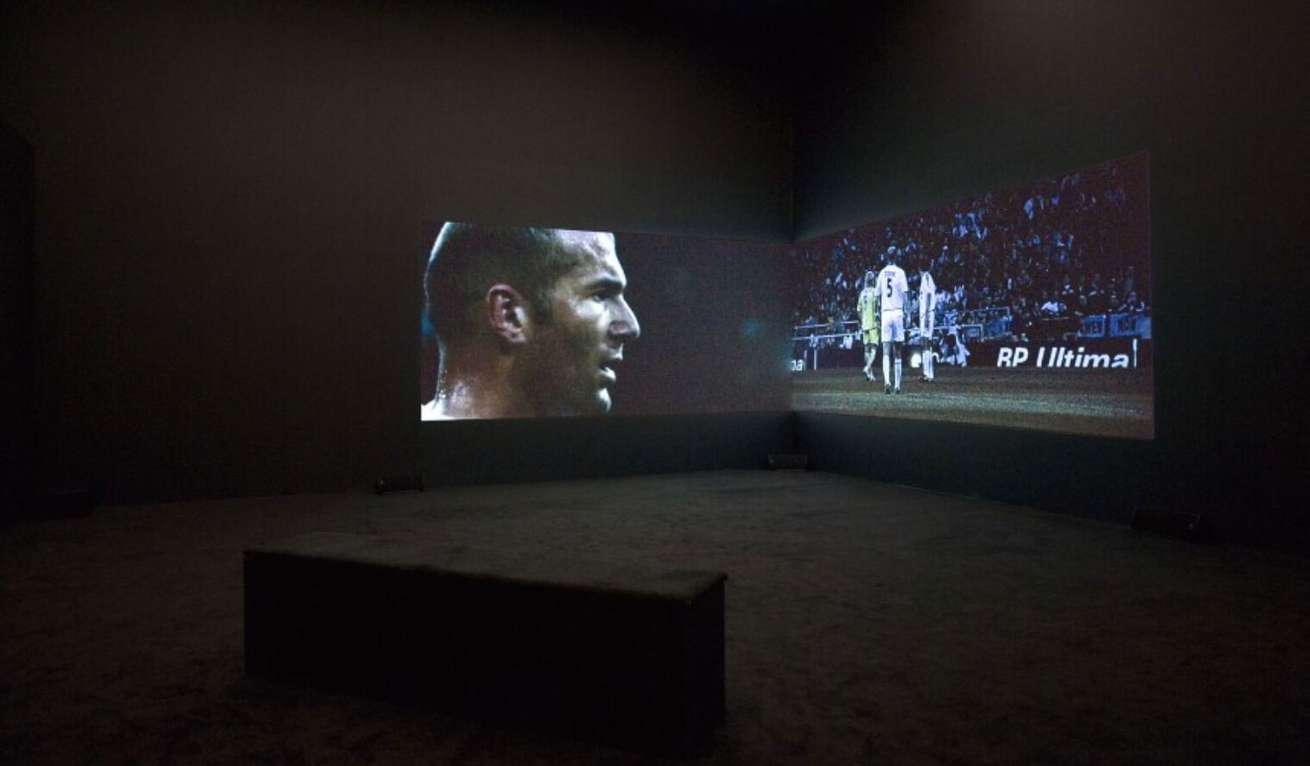 A screening of the film 'Zidane, A 21st Century Portrait' by Douglas Gordon and Philippe Parenno at Football: Designing the Beautiful Game in The Design Museum.(photo Felix Speller) 