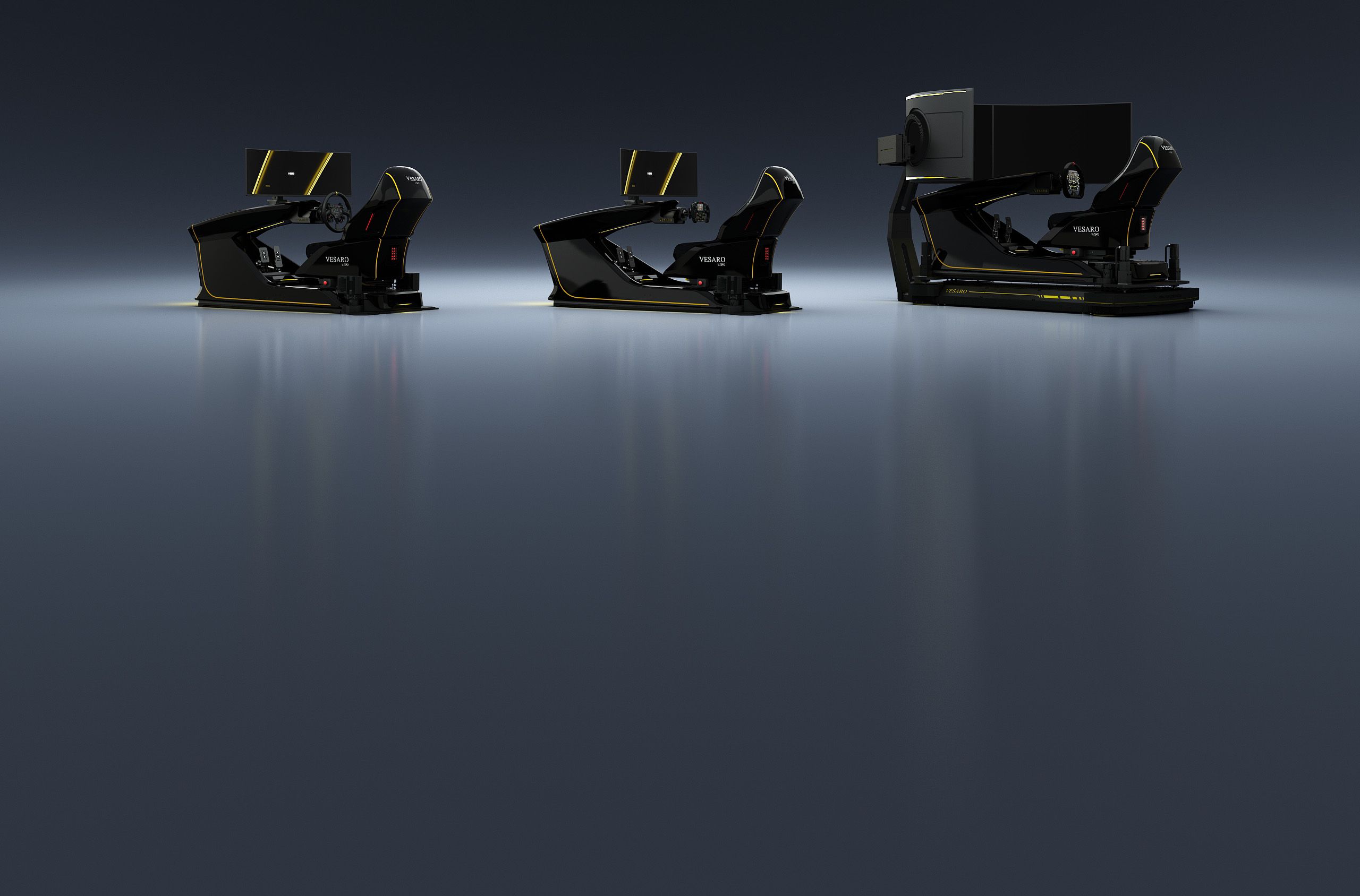 The Vesaro V-Zero range: three simulators side by side