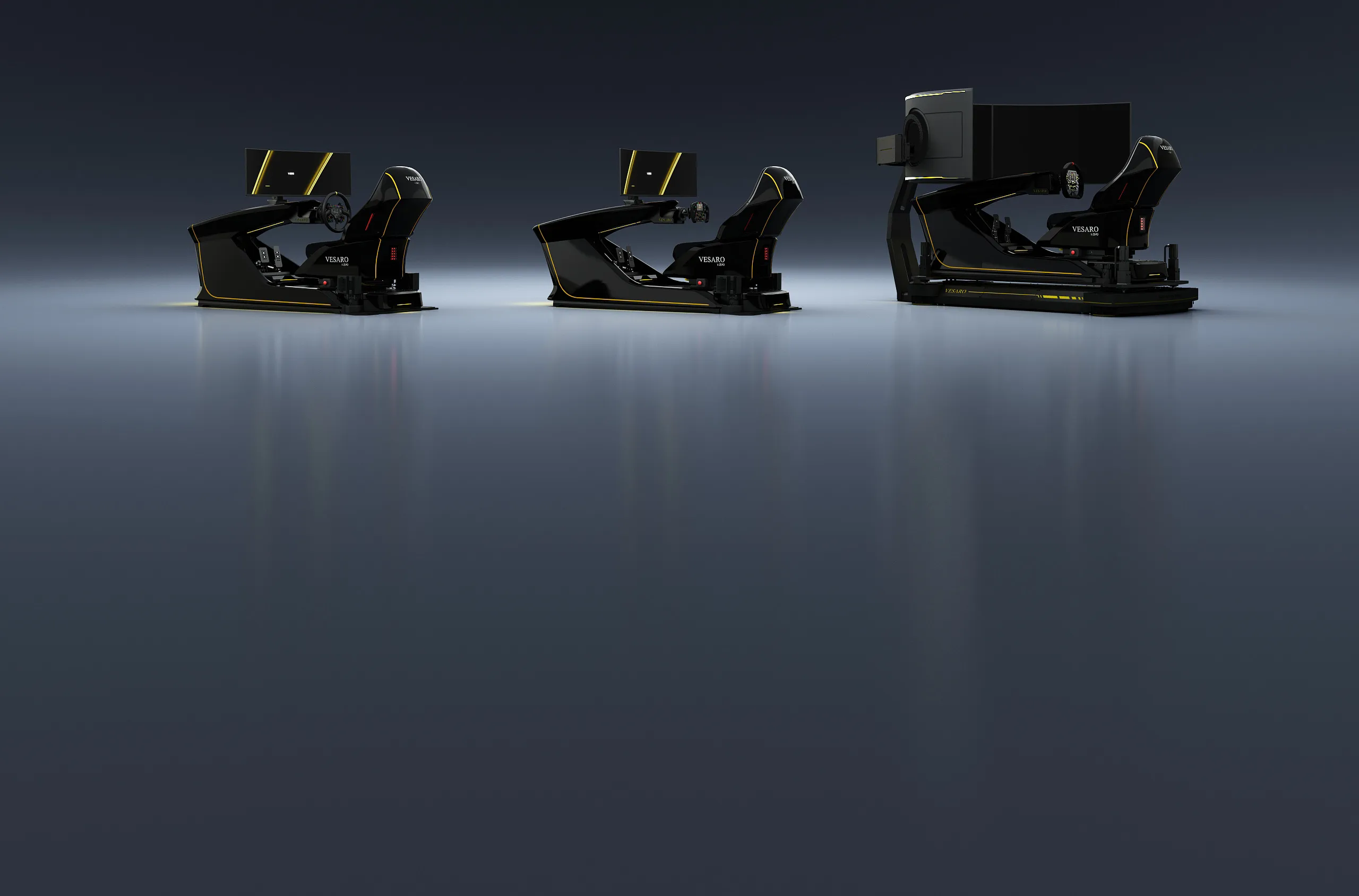 The Vesaro V-Zero range: three simulators side by side