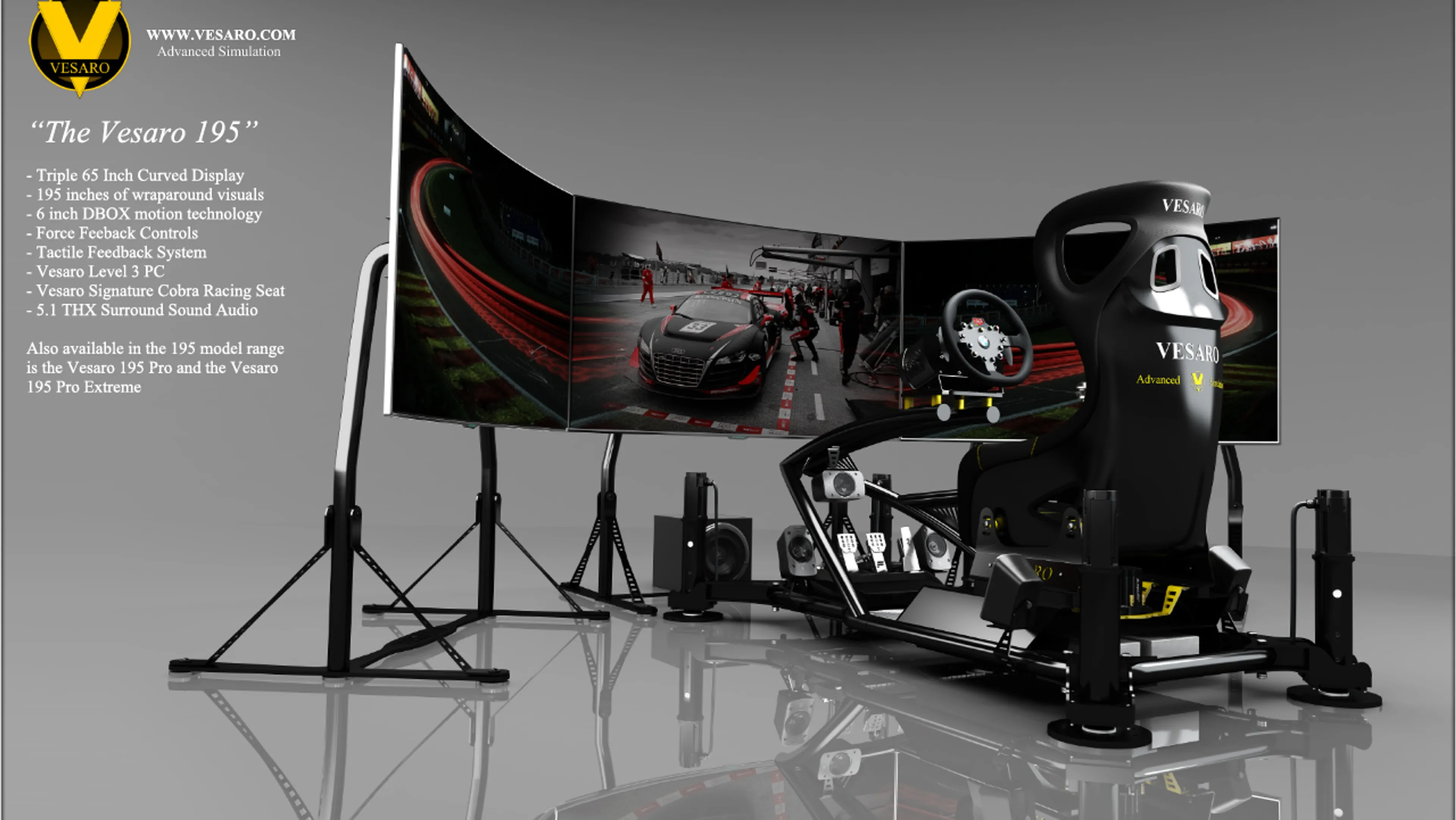 The Vesaro 195 - World first triple 65 inch curved display