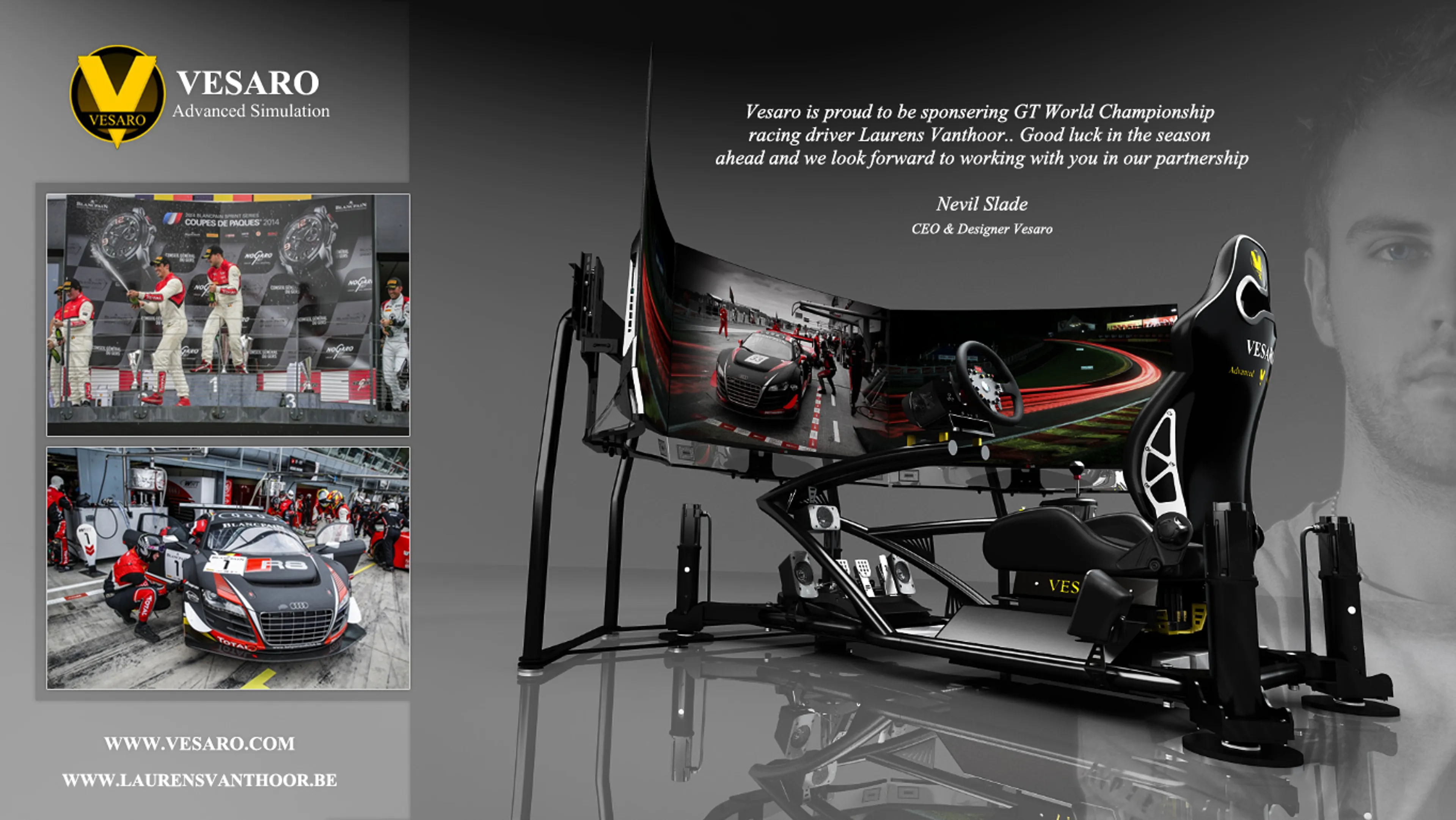 Vesaro to sponser GT World Championship driver Laurens Vanthoor
