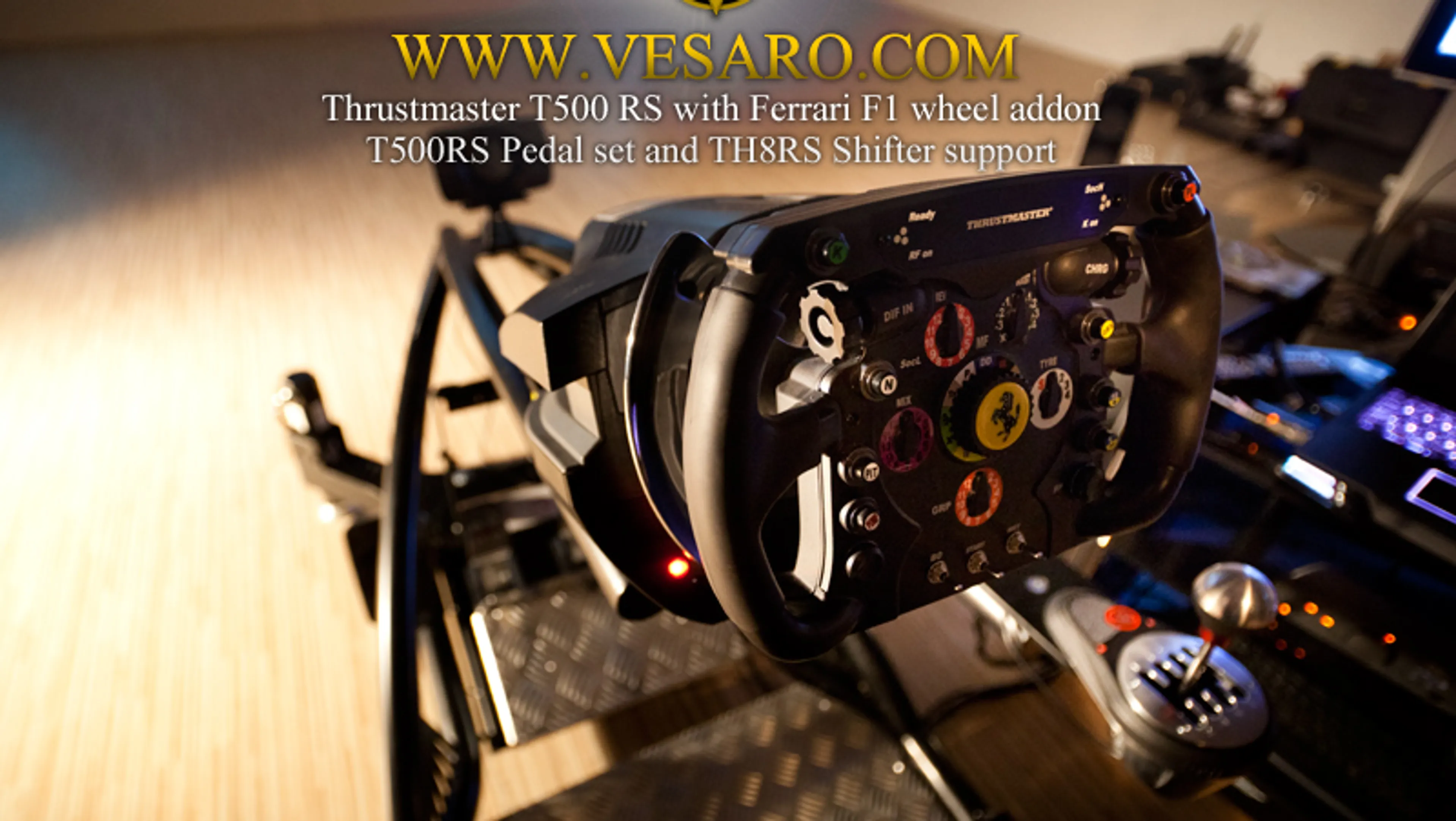 Vesaro Racing Rig Thrustmaster T500RS F1 Wheel, pedals and TH8RS Shifter support