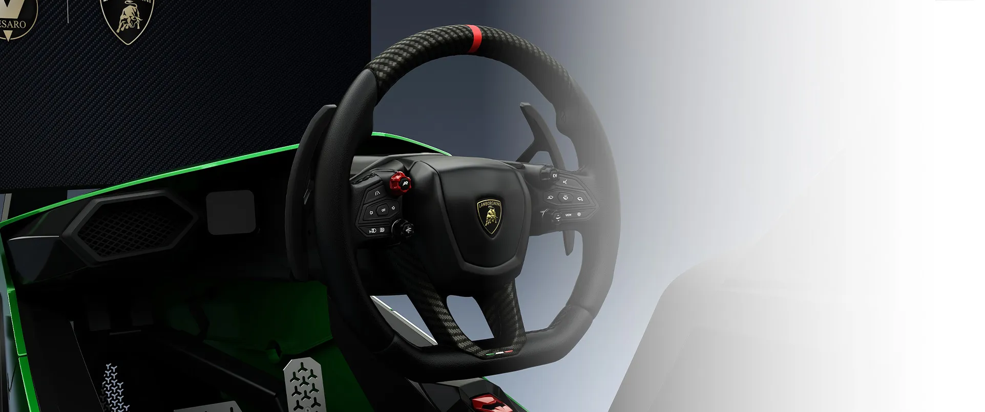 The genuine Revuelto wheel in the Prestigio cockpit