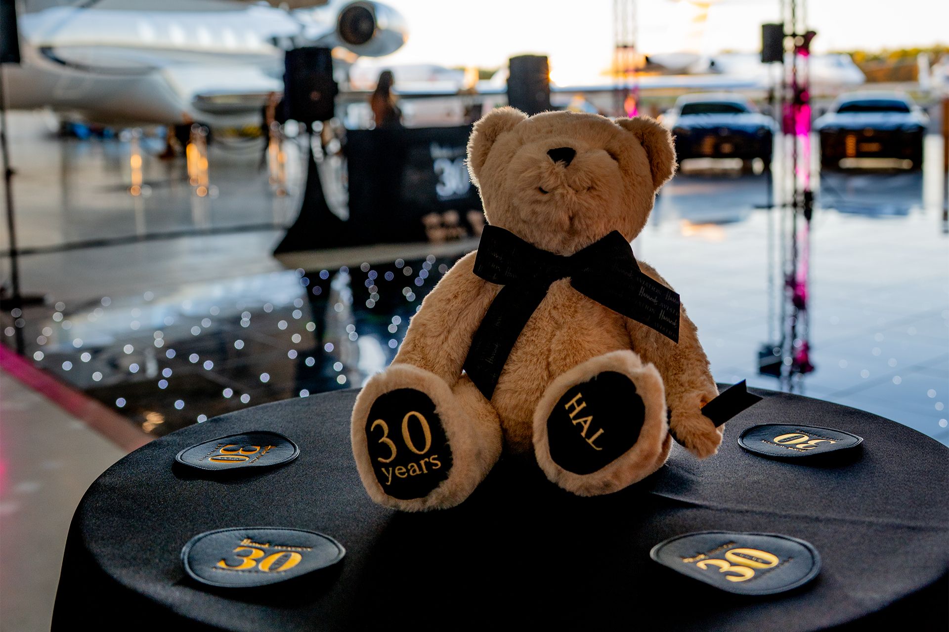 Harrods Aviation celebrated its 30th anniversary with a special commemorative figure named Hal the Bear
