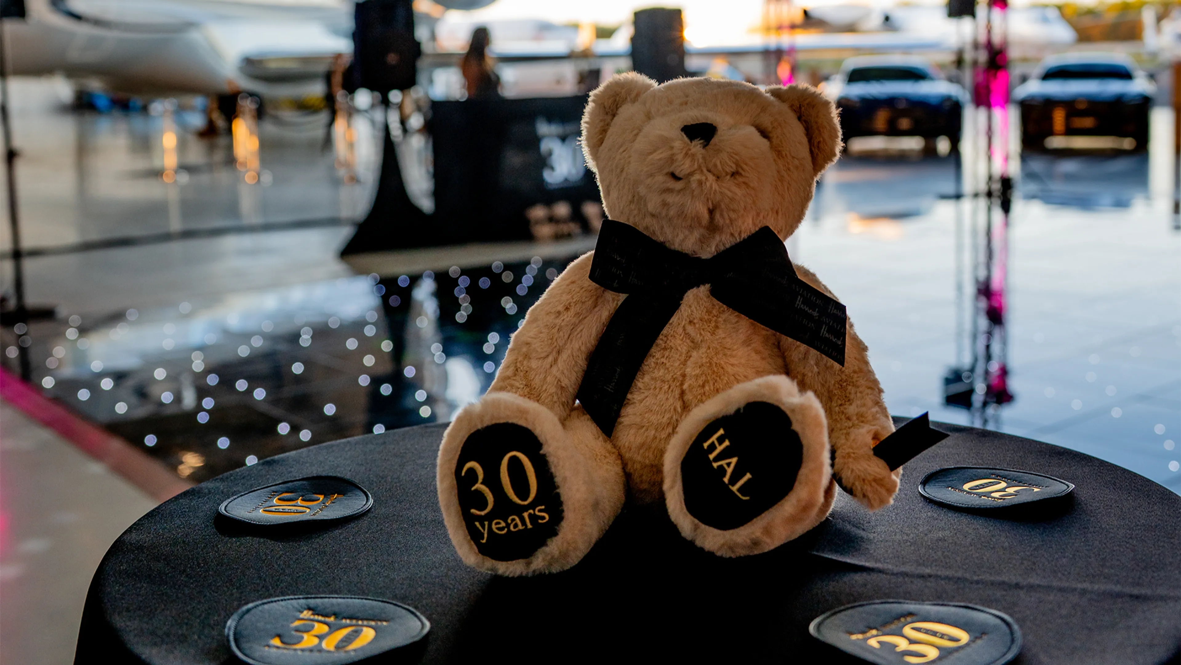 Harrods Aviation celebrated its 30th anniversary with a special commemorative figure named Hal the Bear