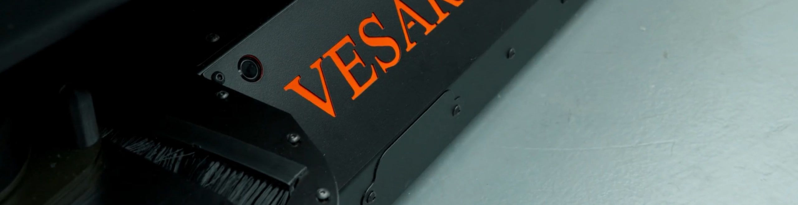 The VESARO name on the motion base of the Lamborghini simulator