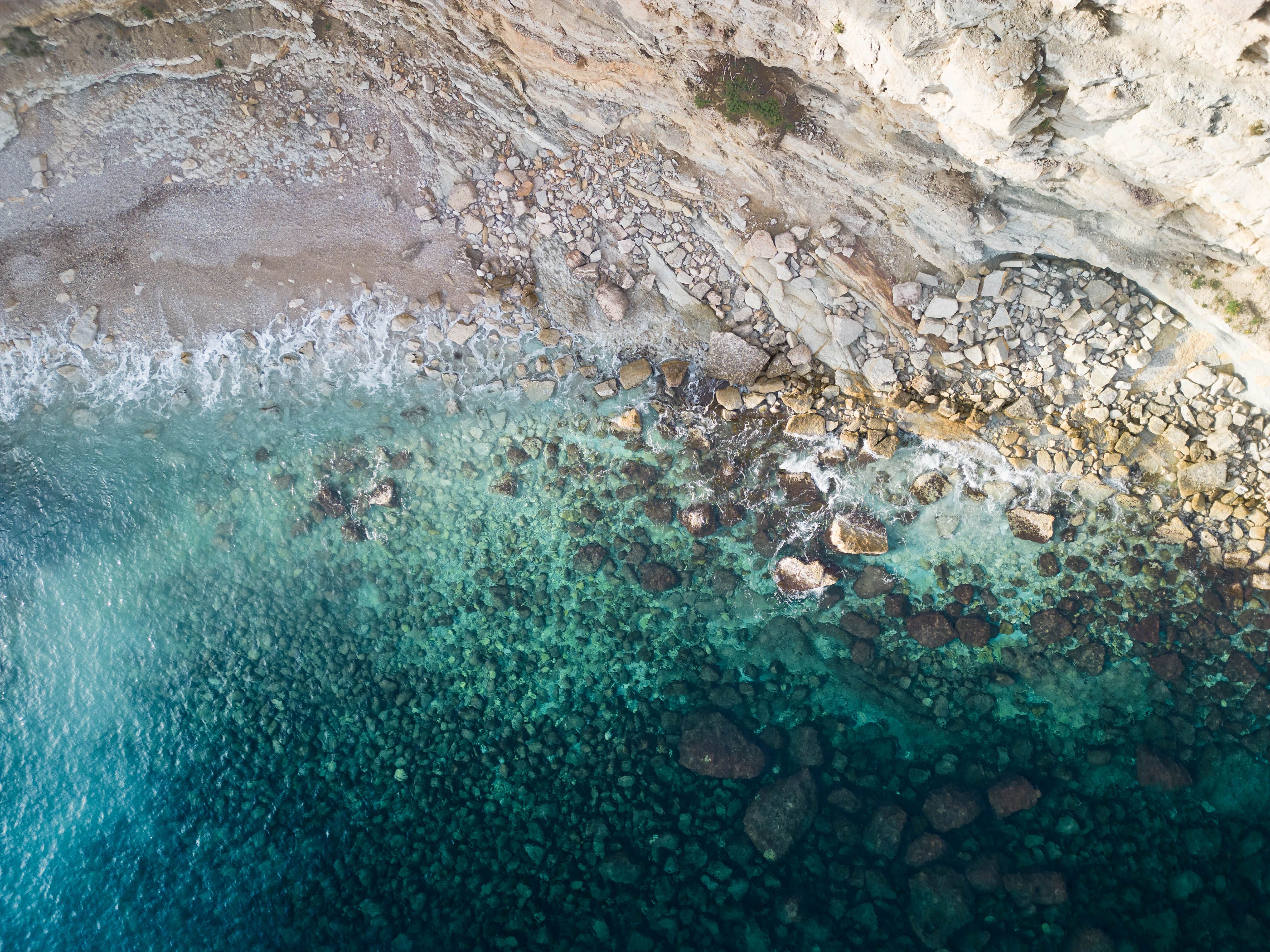 Turquoise waters off the cliff edge