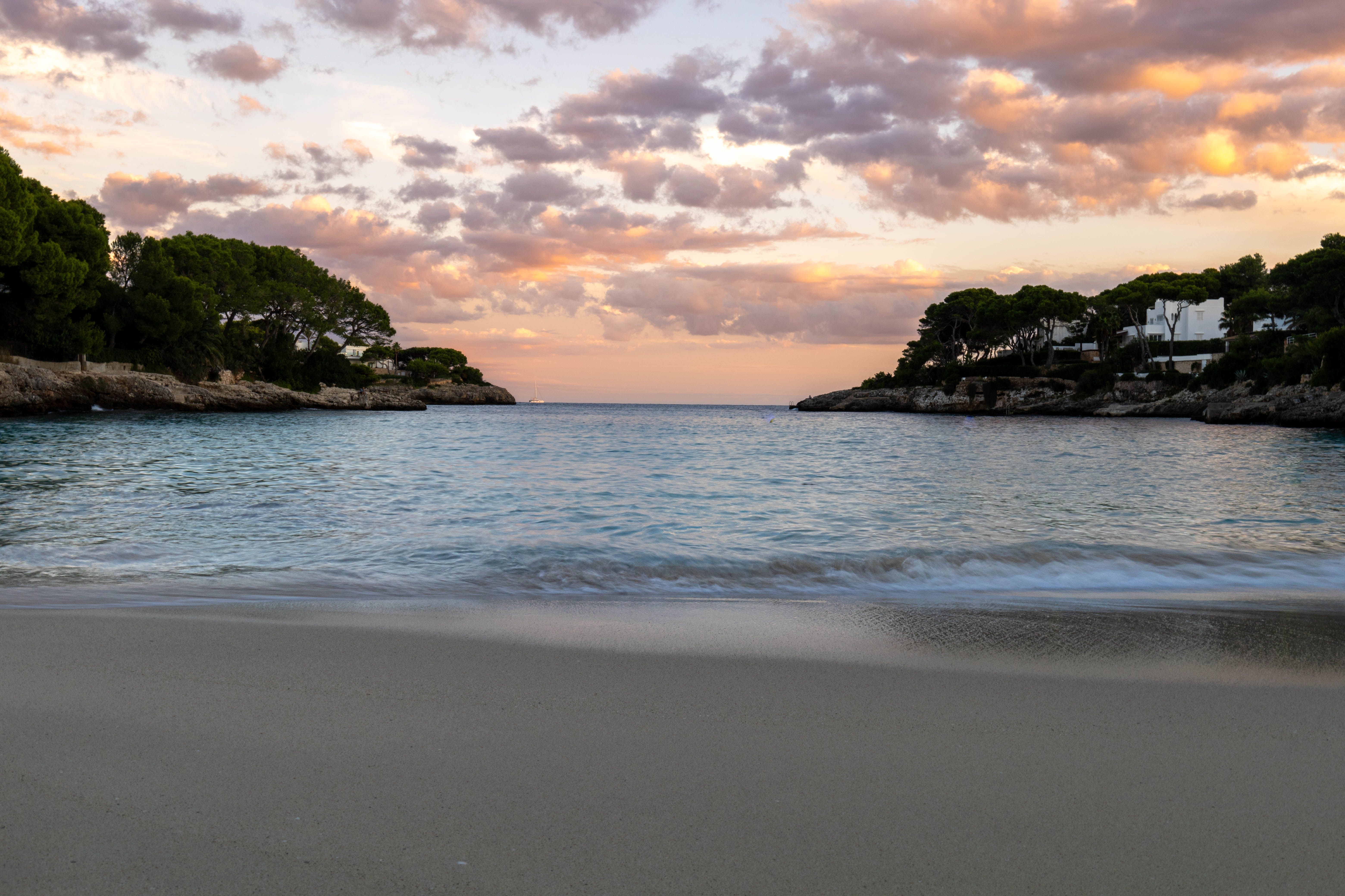 Sunset on a beach in Majorca