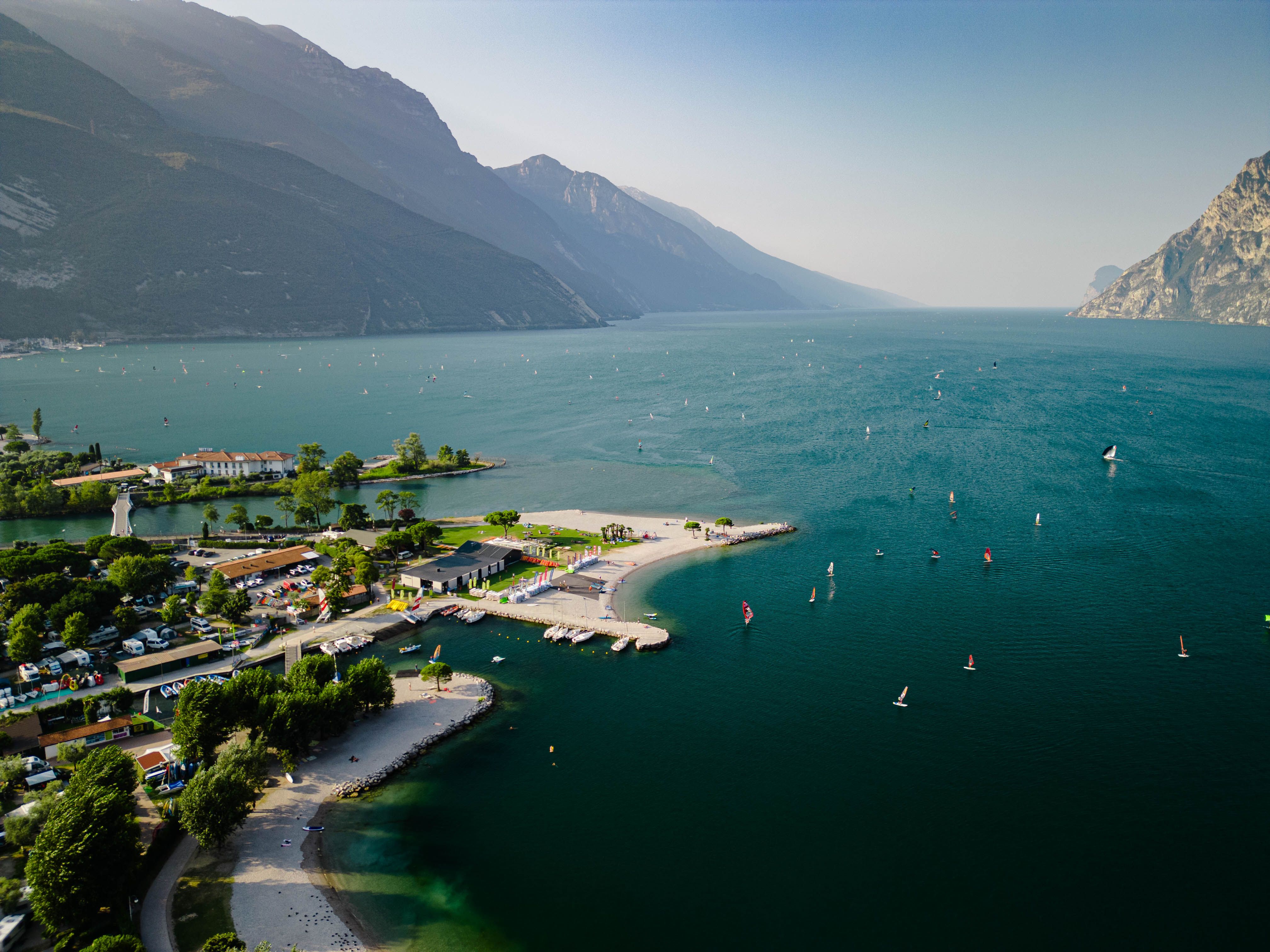 Windsurfing between the mountains
