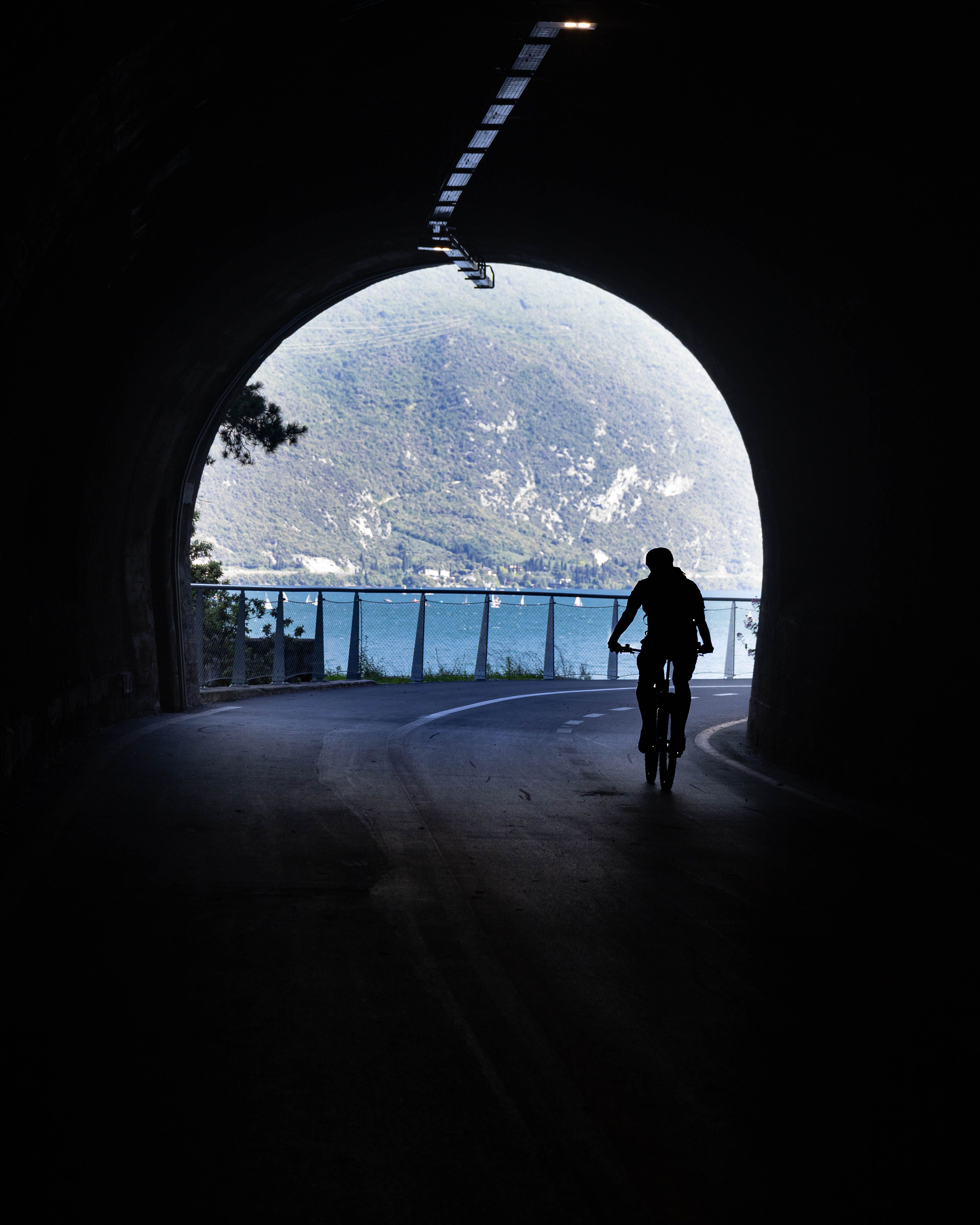 Cycle path through the mountains