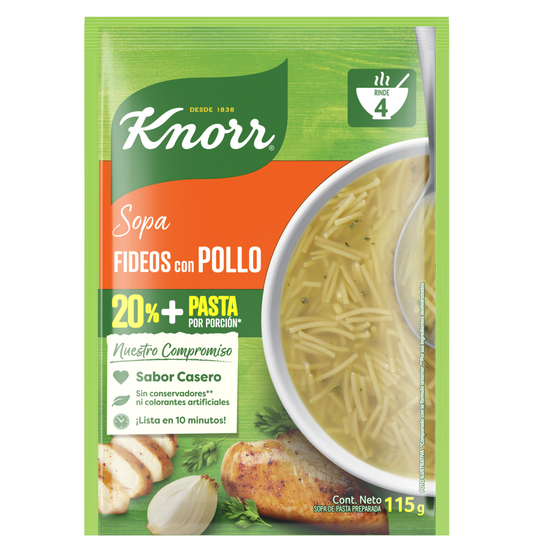 Sopa de Fideo con Pollo + Pasta Knorr®