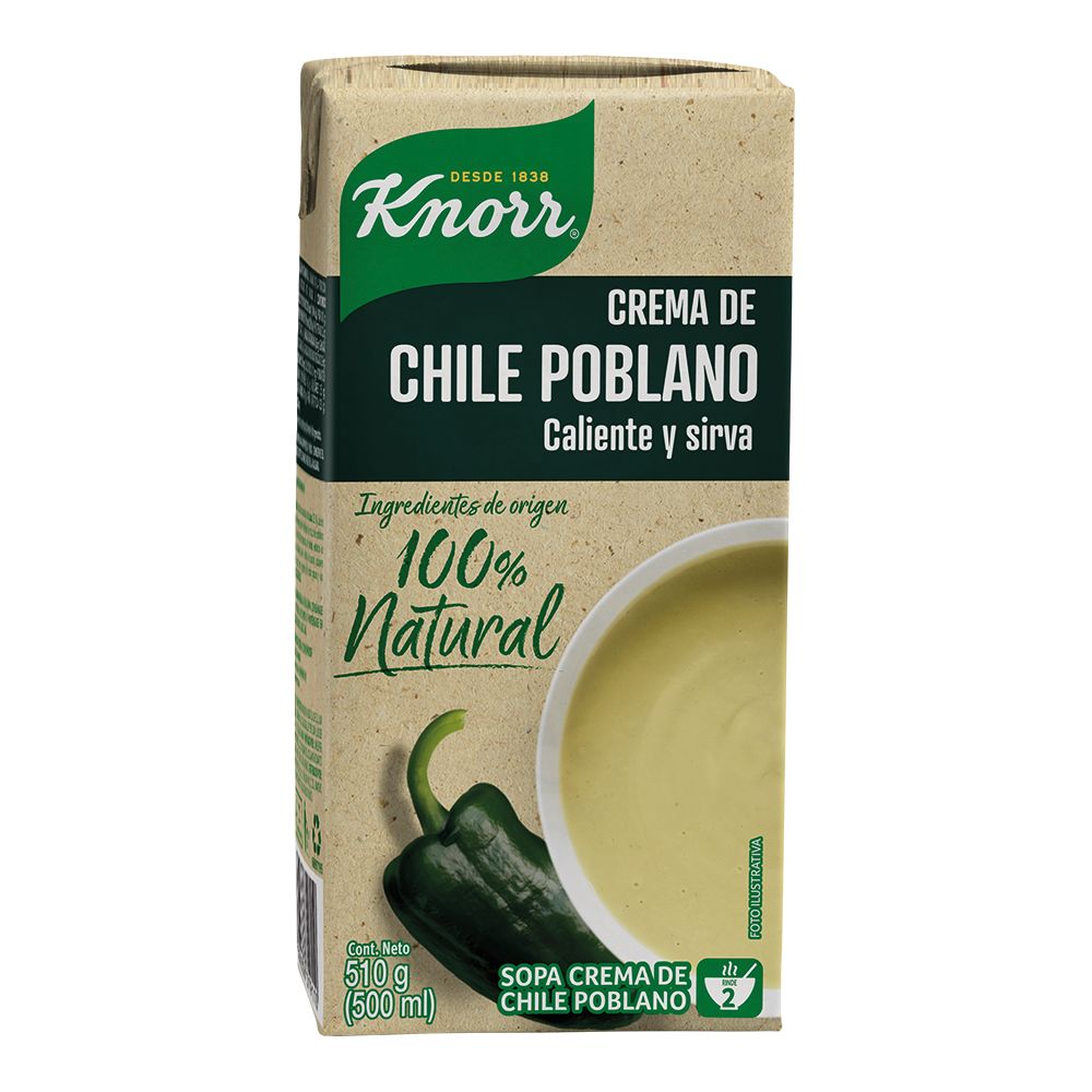 Crema de Chile Poblano 100% Natural Knorr®