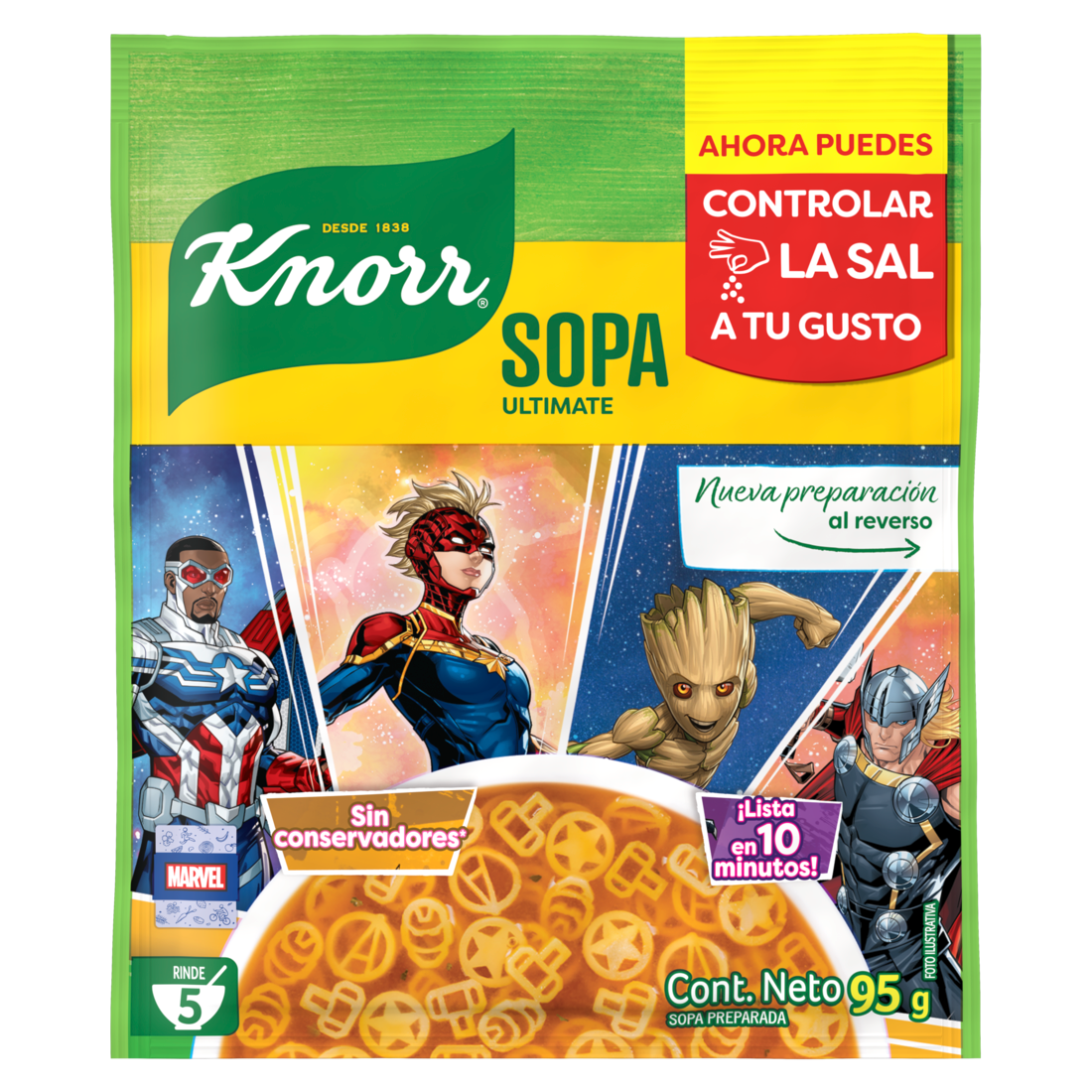 Sopa Knorr® Marvel Sin Sal Añadida