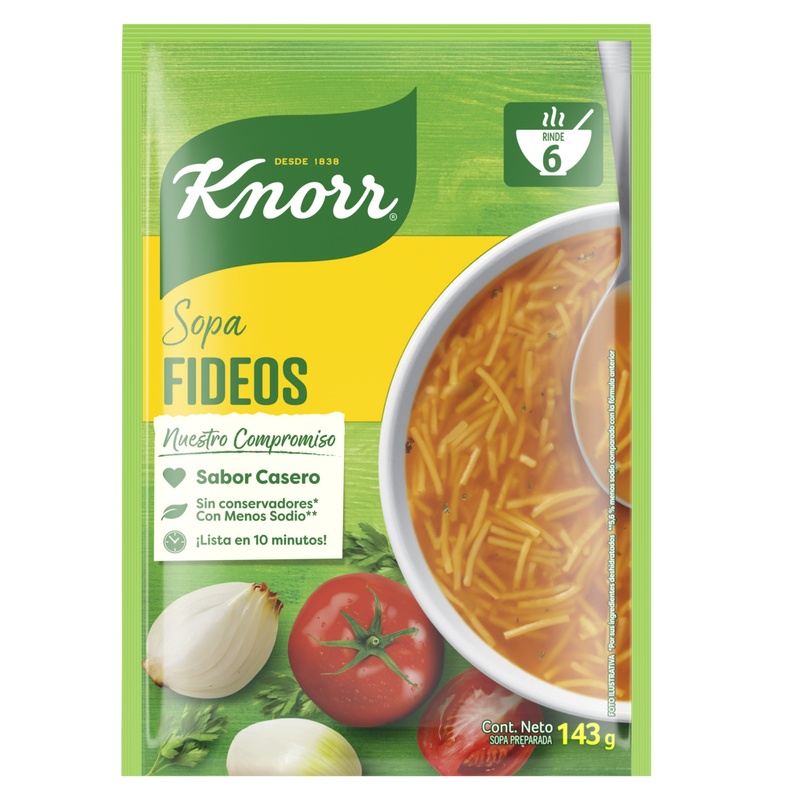 Sopa de Fideo Knorr® 6 porciones | Recepedia