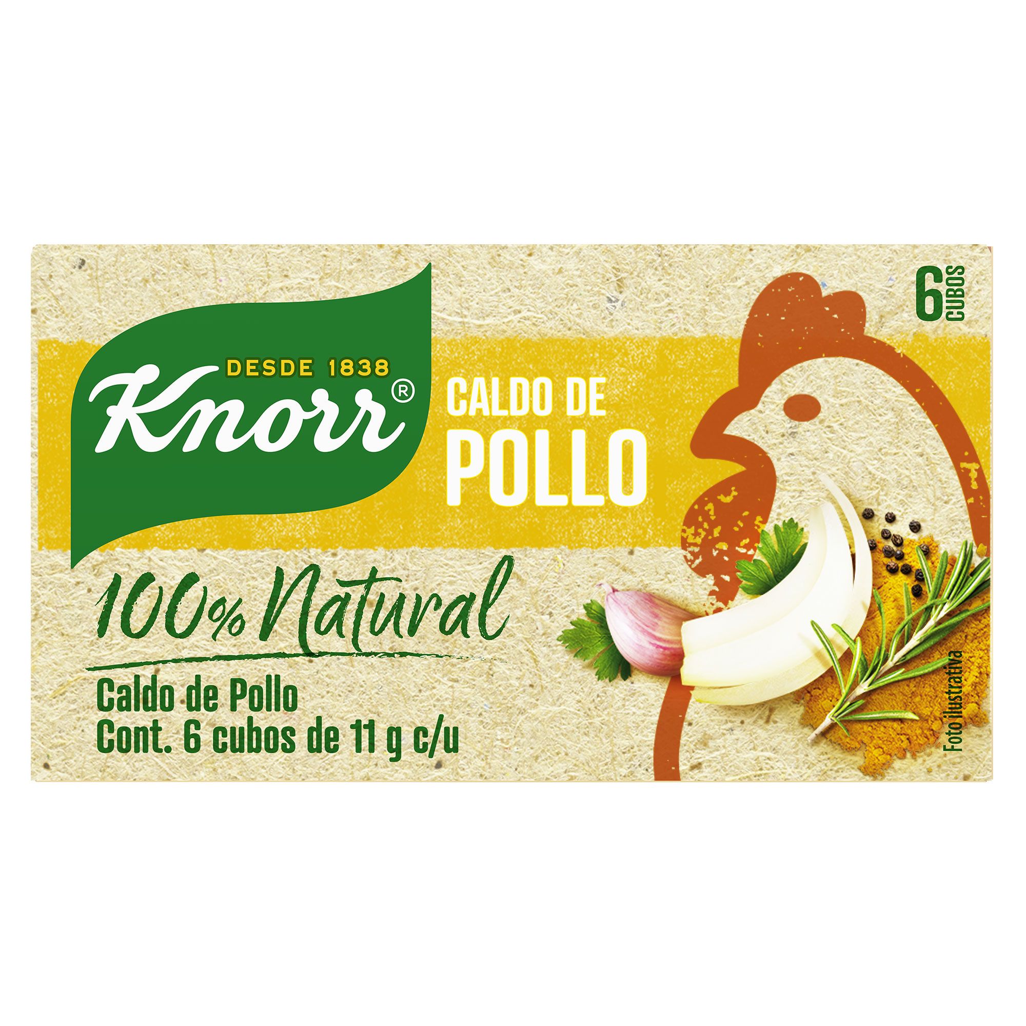 Caldo de Pollo Knorr® 100% Natural 6 cubos