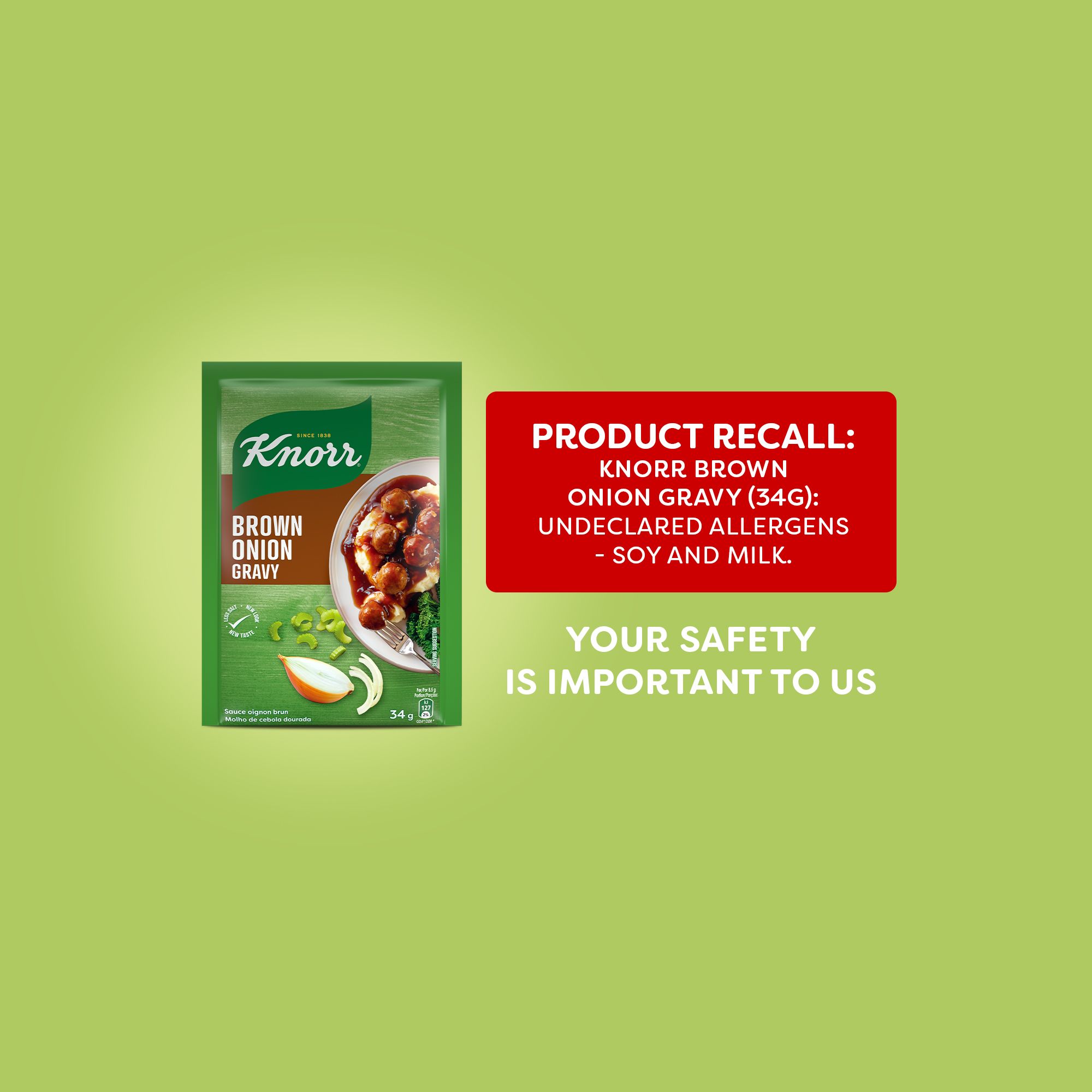 Product Recall for Knorr Brown Onion Gravy